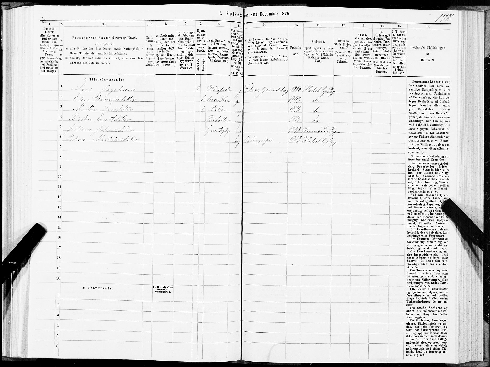 SAT, 1875 census for 1866P Hadsel, 1875, p. 3178