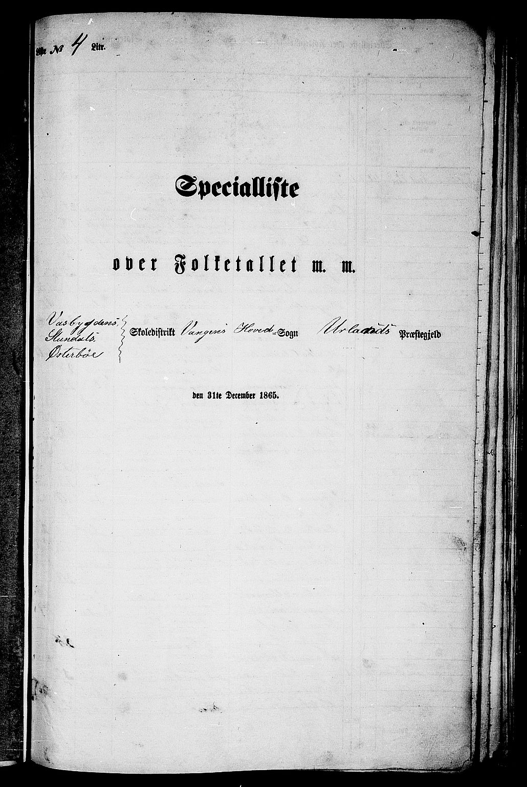 RA, 1865 census for Aurland, 1865, p. 46