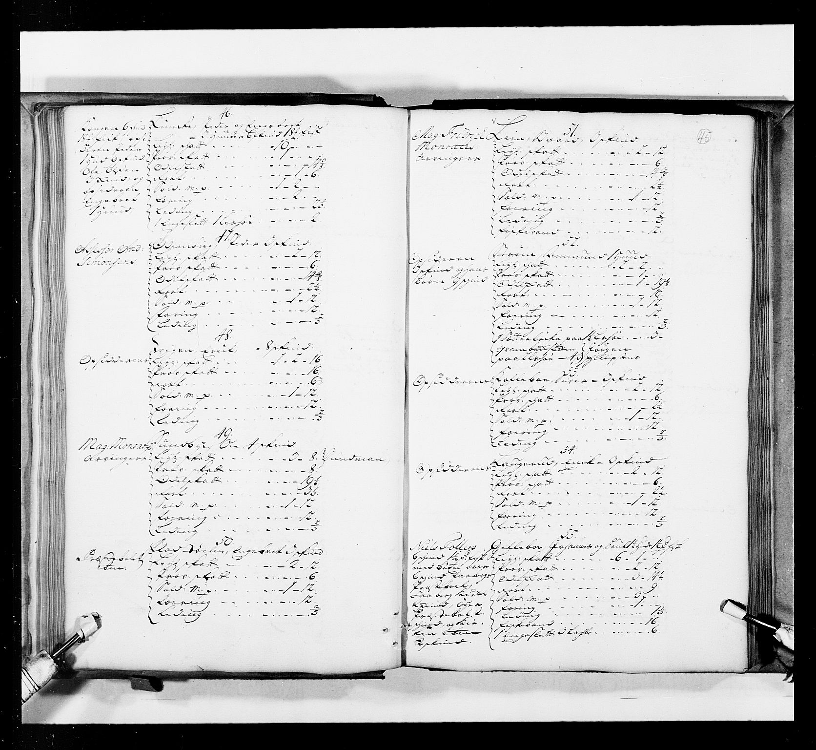 Stattholderembetet 1572-1771, AV/RA-EA-2870/Ek/L0036/0001: Jordebøker 1662-1720: / Matrikkel for Gudbrandsdal, 1719, p. 44b-45a