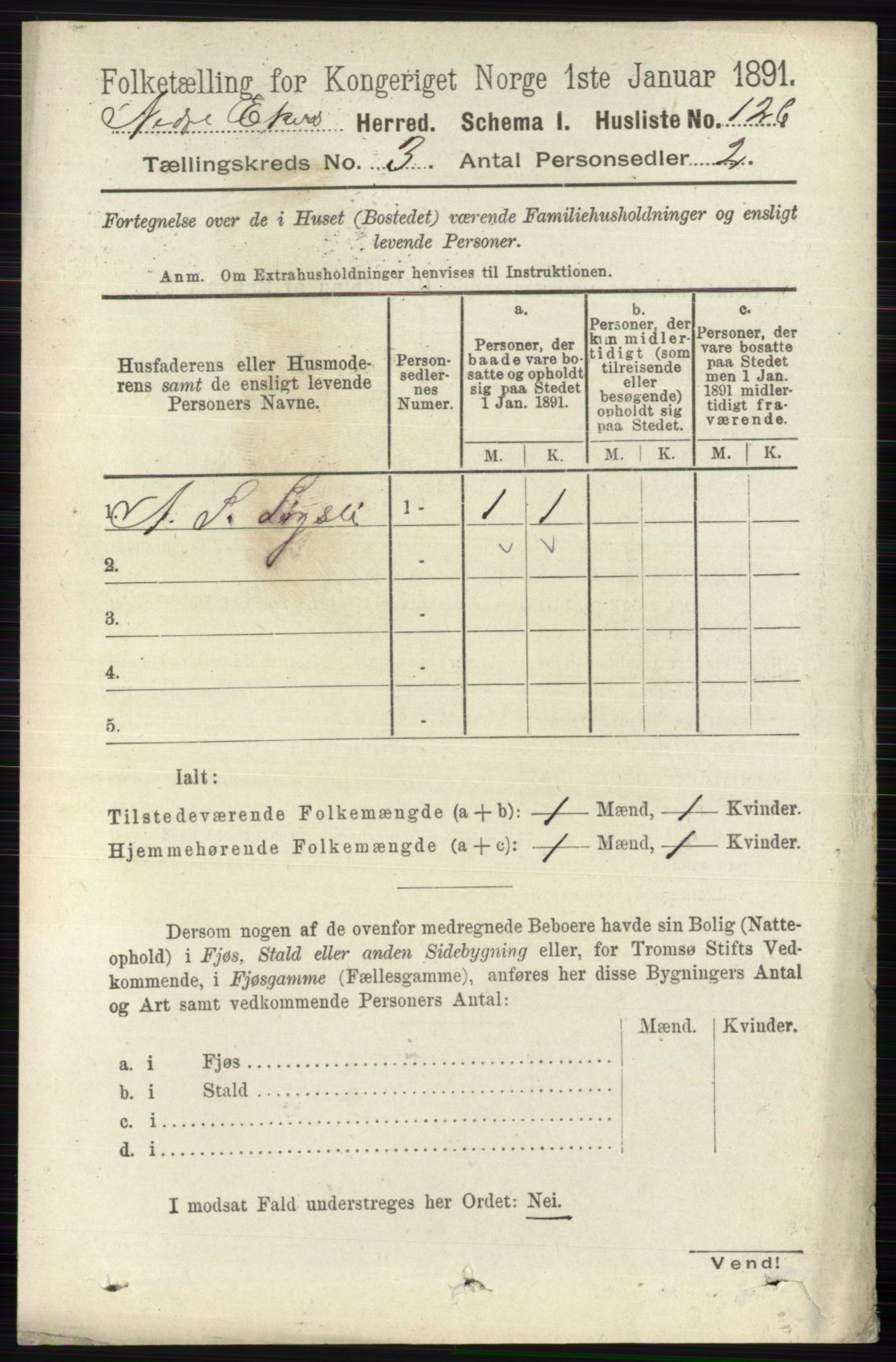 RA, 1891 census for 0625 Nedre Eiker, 1891, p. 1189