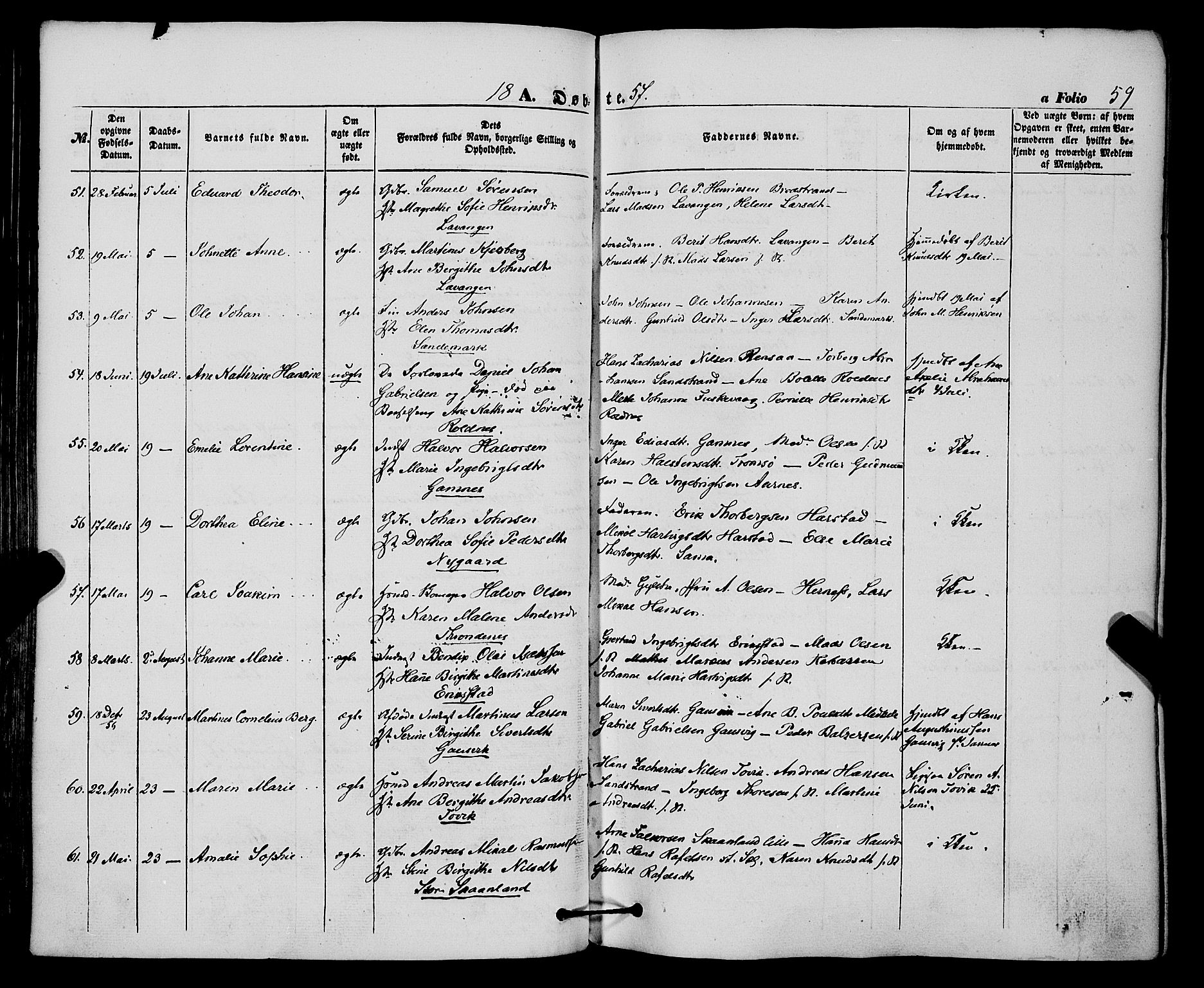 Trondenes sokneprestkontor, SATØ/S-1319/H/Ha/L0011kirke: Parish register (official) no. 11, 1853-1862, p. 59