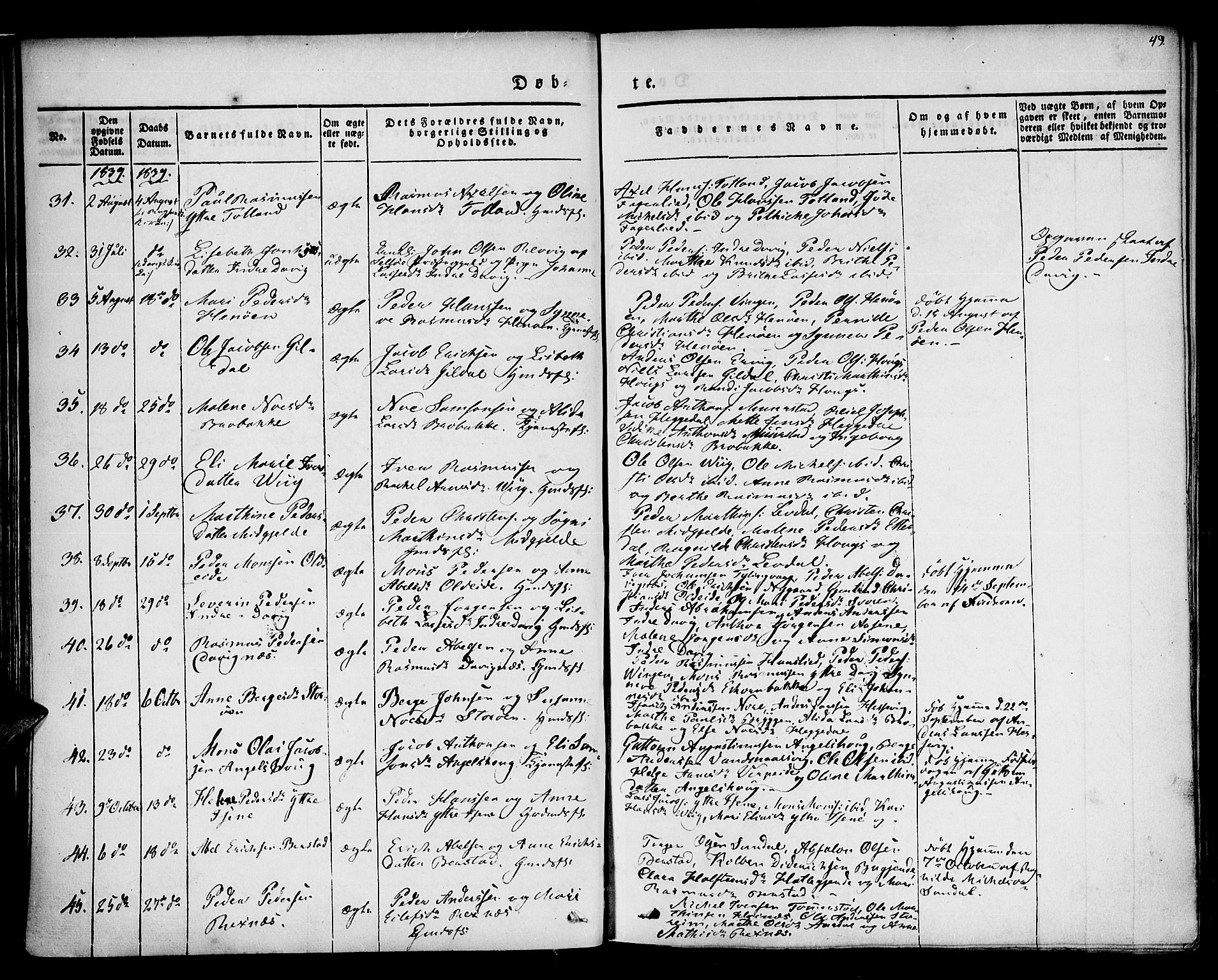 Davik sokneprestembete, SAB/A-79701/H/Haa/Haaa/L0004: Parish register (official) no. A 4, 1830-1849, p. 49