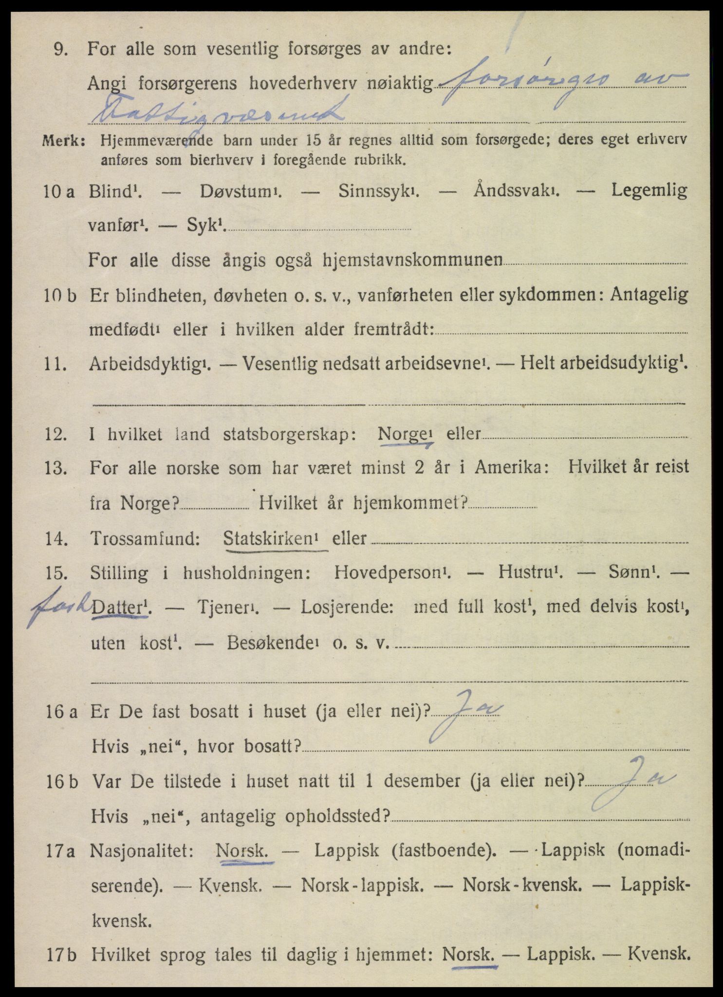 SAT, 1920 census for Vega, 1920, p. 5734