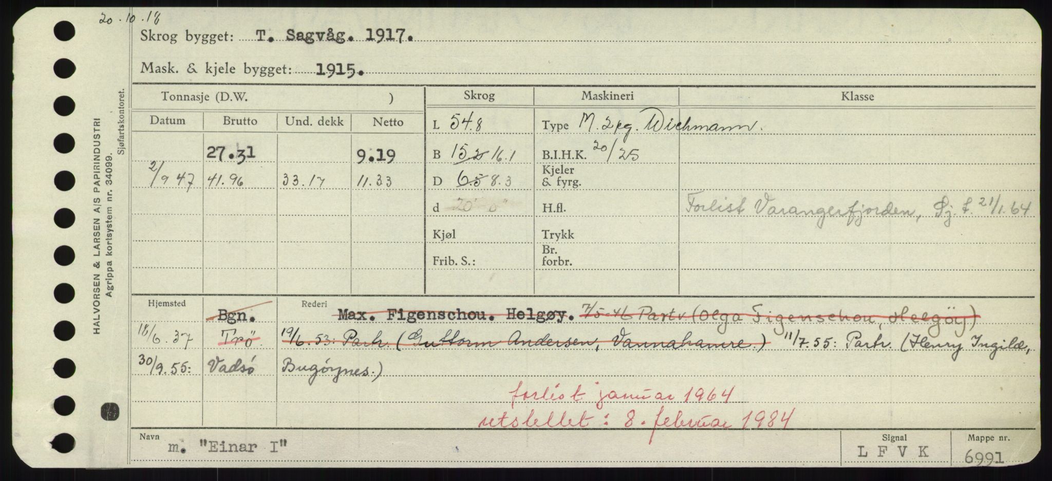 Sjøfartsdirektoratet med forløpere, Skipsmålingen, RA/S-1627/H/Hd/L0009: Fartøy, E, p. 177