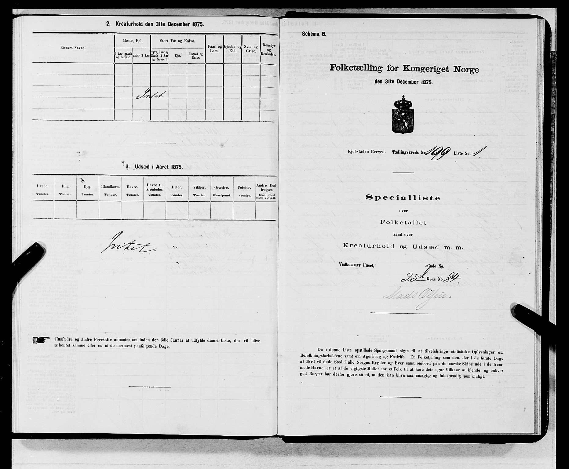 SAB, 1875 census for 1301 Bergen, 1875, p. 5395