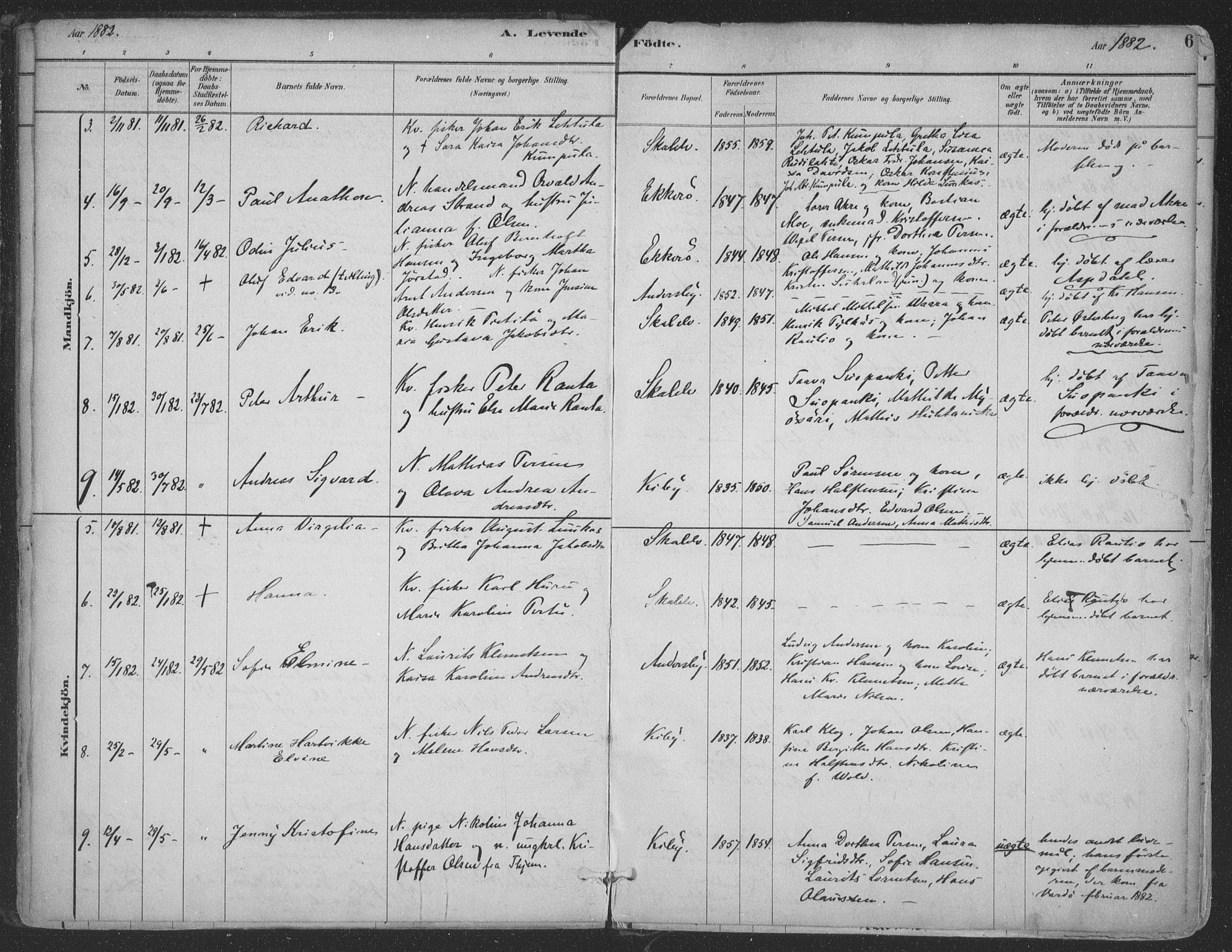 Vadsø sokneprestkontor, SATØ/S-1325/H/Ha/L0009kirke: Parish register (official) no. 9, 1881-1917, p. 6
