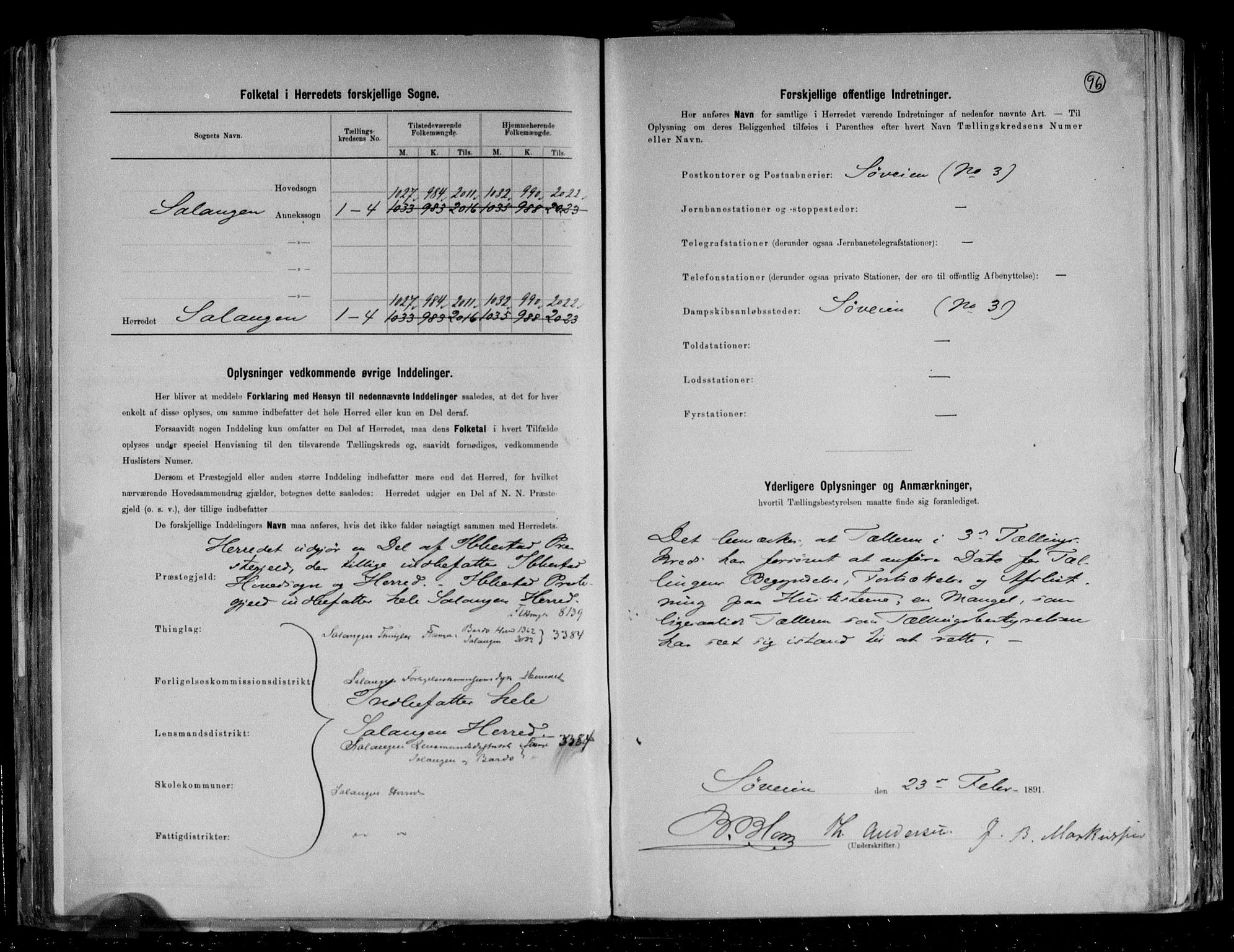 RA, 1891 census for 1921 Salangen, 1891, p. 3