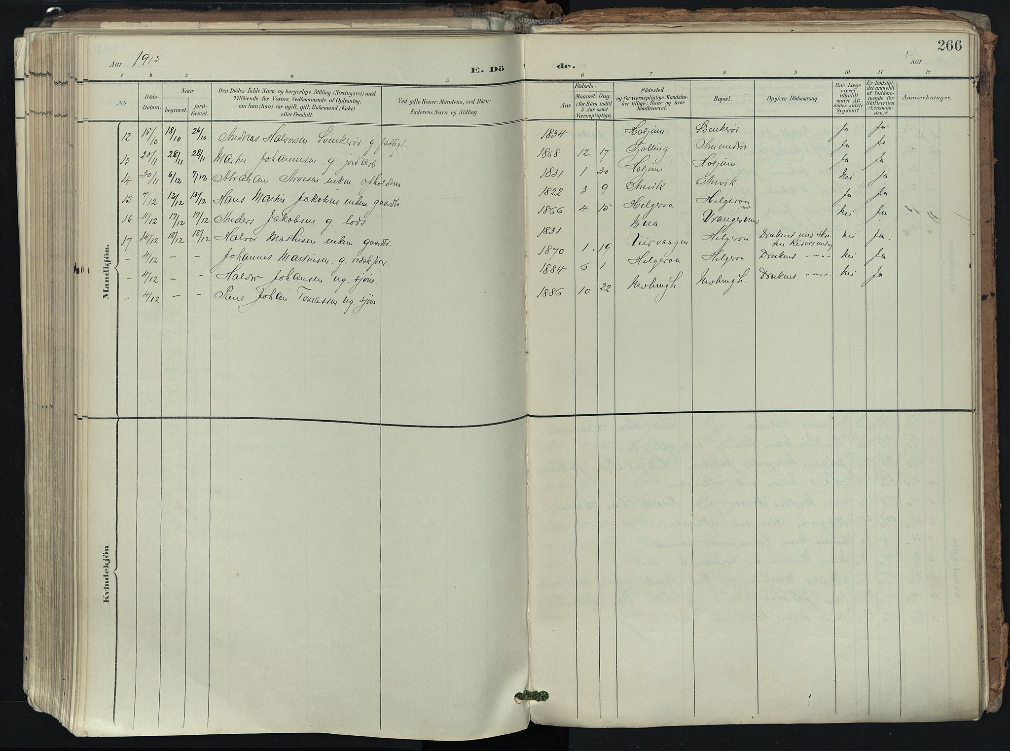 Brunlanes kirkebøker, AV/SAKO-A-342/F/Fb/L0003: Parish register (official) no. II 3, 1900-1922, p. 266