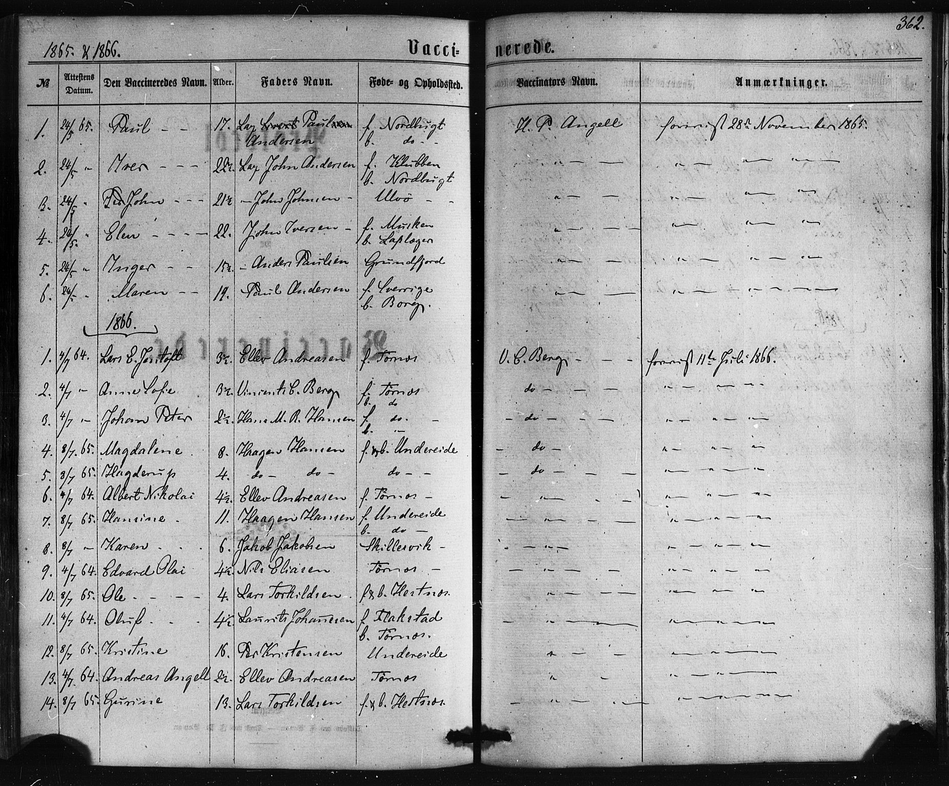 Ministerialprotokoller, klokkerbøker og fødselsregistre - Nordland, SAT/A-1459/861/L0867: Parish register (official) no. 861A02, 1864-1878, p. 362