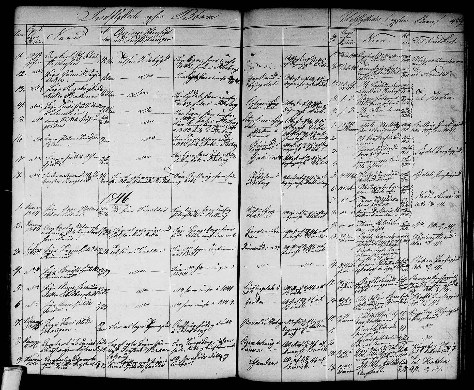 Flesberg kirkebøker, SAKO/A-18/G/Ga/L0002: Parish register (copy) no. I 2, 1834-1860, p. 459