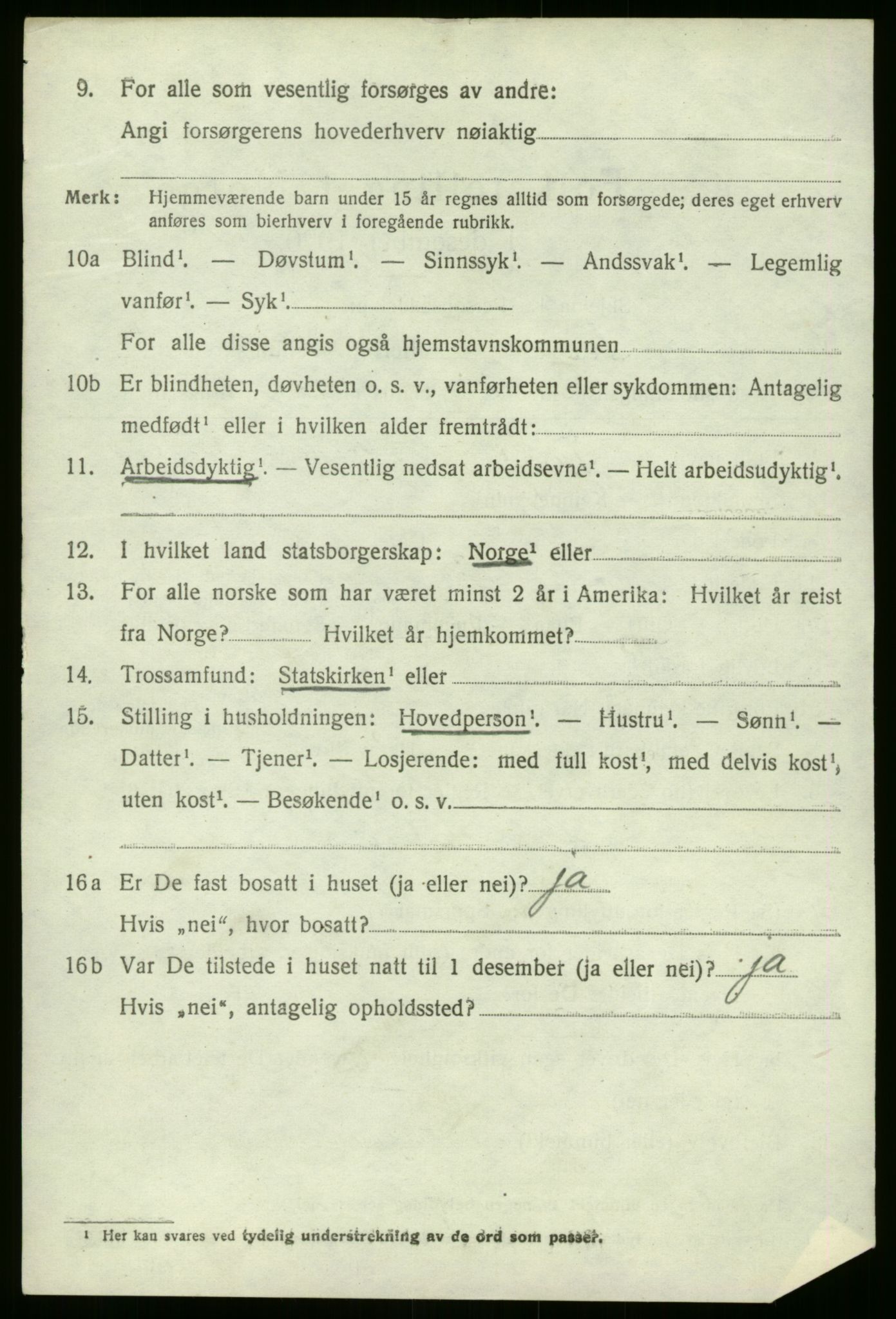 SAB, 1920 census for Selje, 1920, p. 3048