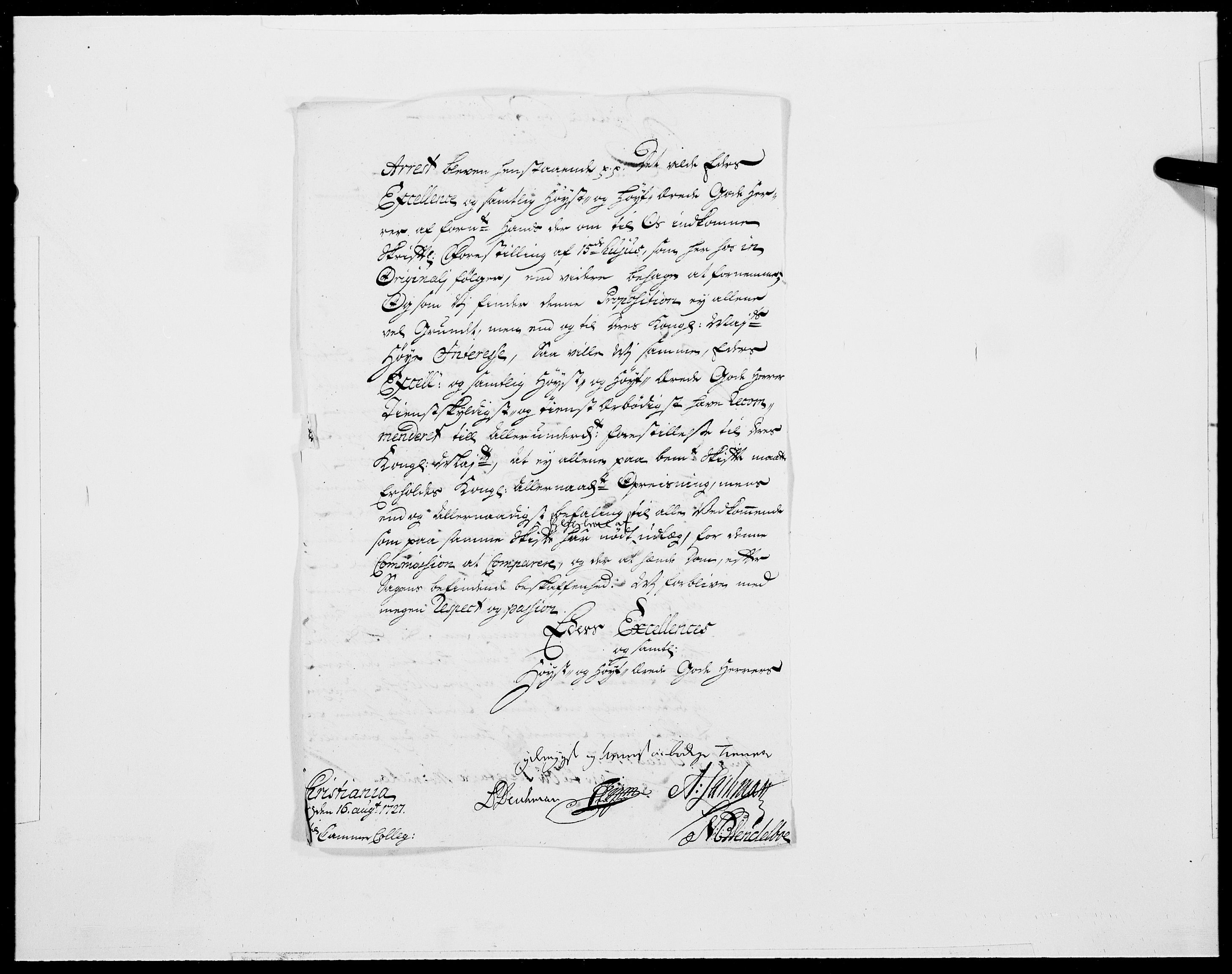 Danske Kanselli 1572-1799, AV/RA-EA-3023/F/Fc/Fcc/Fcca/L0101: Norske innlegg 1572-1799, 1727, p. 111