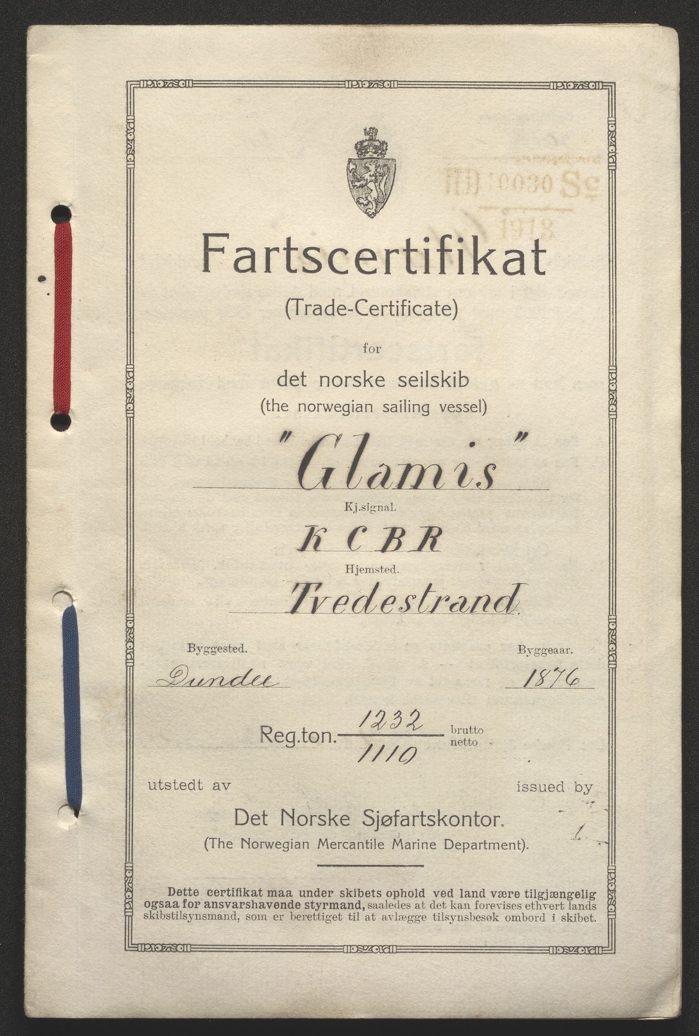 Sjøfartsdirektoratet med forløpere, skipsmapper slettede skip, RA/S-4998/F/Fa/L0411: --, 1869-1925, p. 408
