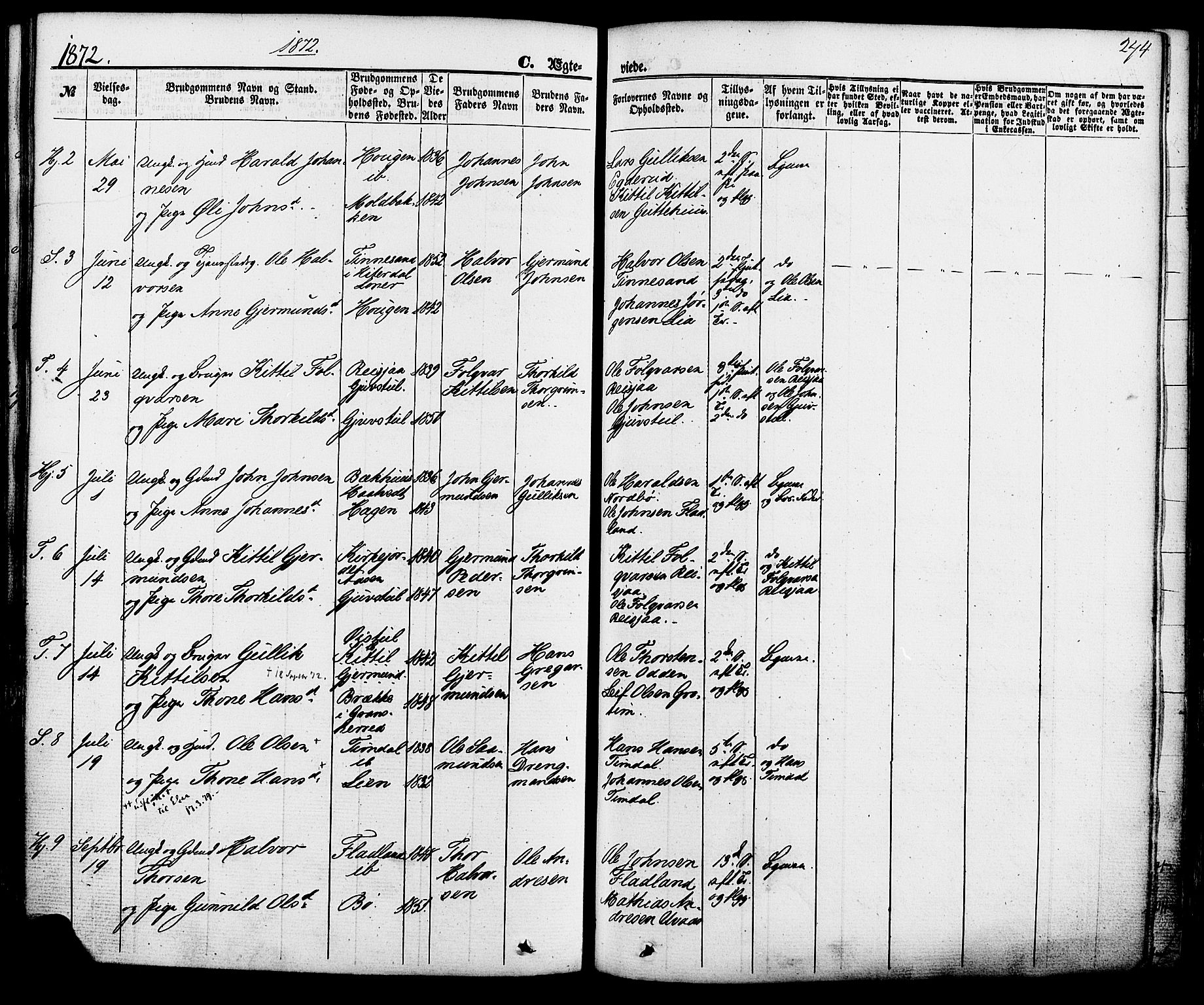 Hjartdal kirkebøker, SAKO/A-270/F/Fa/L0009: Parish register (official) no. I 9, 1860-1879, p. 274