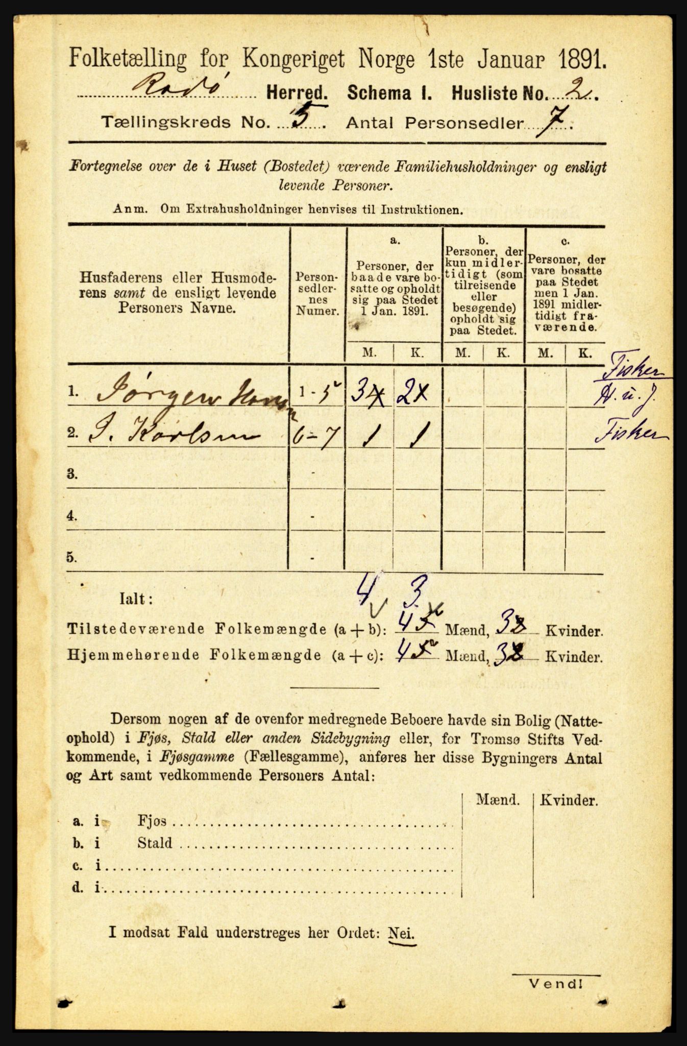 RA, 1891 census for 1836 Rødøy, 1891, p. 2348