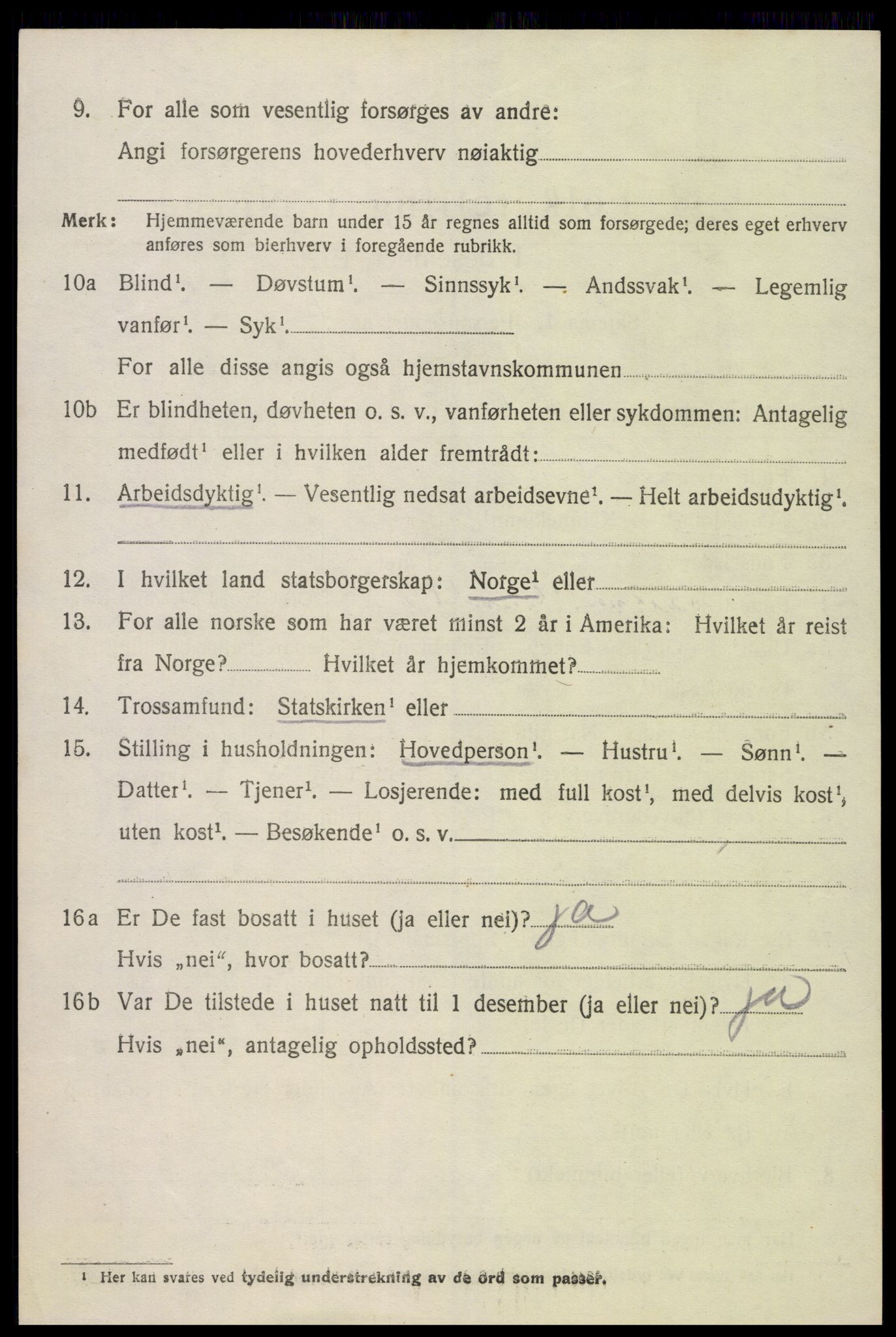 SAK, 1920 census for Hornnes, 1920, p. 3050