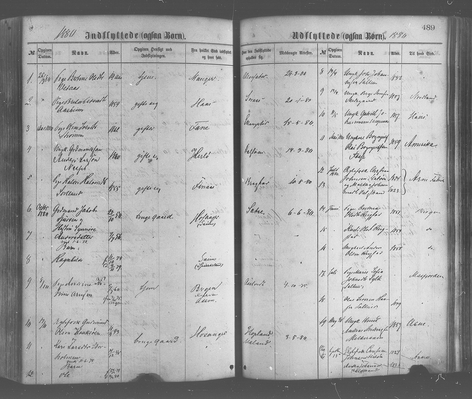 Hamre sokneprestembete, AV/SAB-A-75501/H/Ha/Haa/Haaa/L0015: Parish register (official) no. A 15, 1870-1881, p. 489