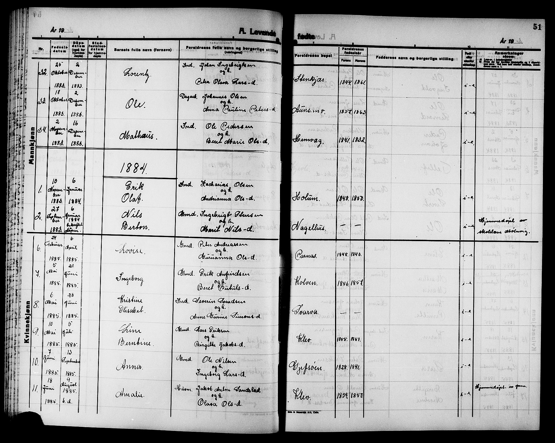 Ministerialprotokoller, klokkerbøker og fødselsregistre - Nord-Trøndelag, SAT/A-1458/749/L0486: Parish register (official) no. 749D02, 1873-1887, p. 51