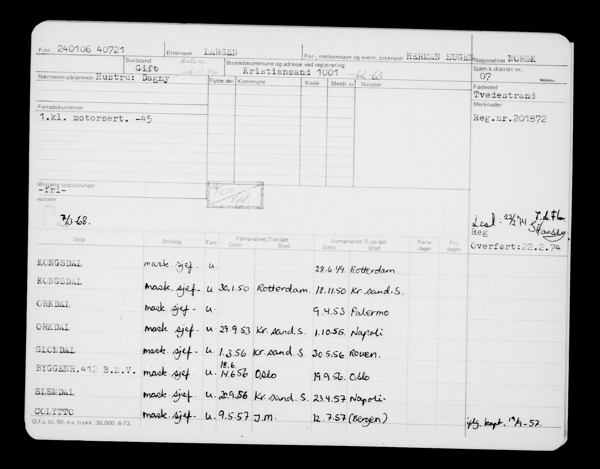 Direktoratet for sjømenn, AV/RA-S-3545/G/Gb/L0063: Hovedkort, 1906, p. 250