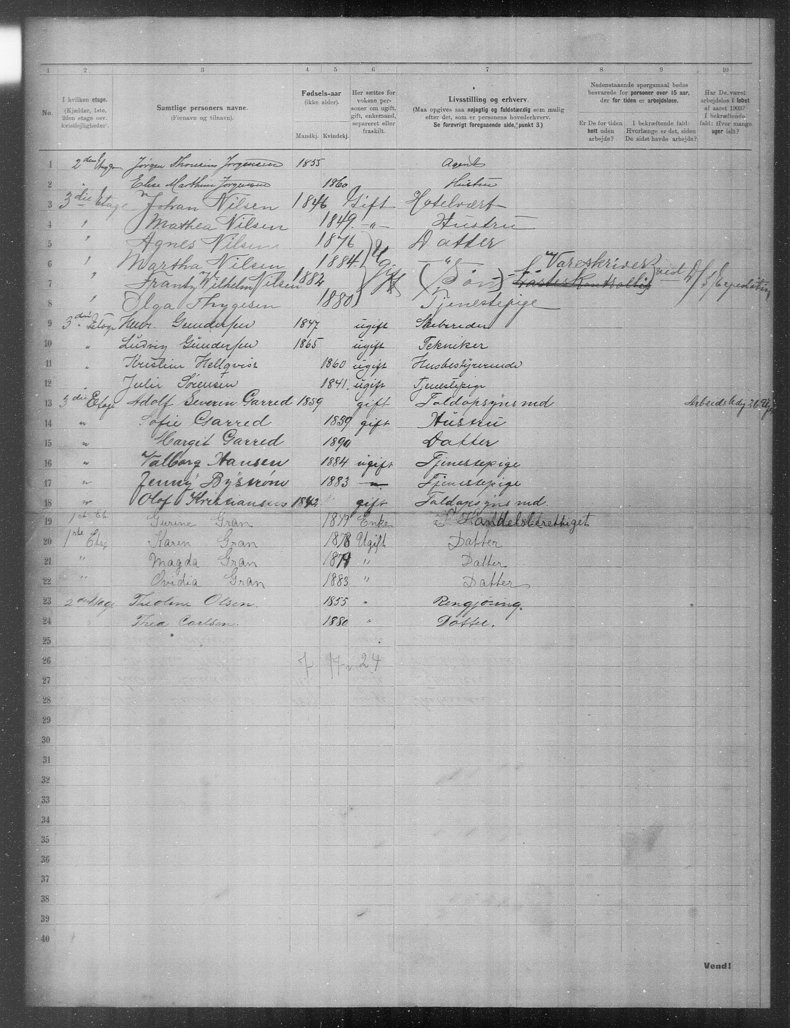 OBA, Municipal Census 1903 for Kristiania, 1903, p. 16916