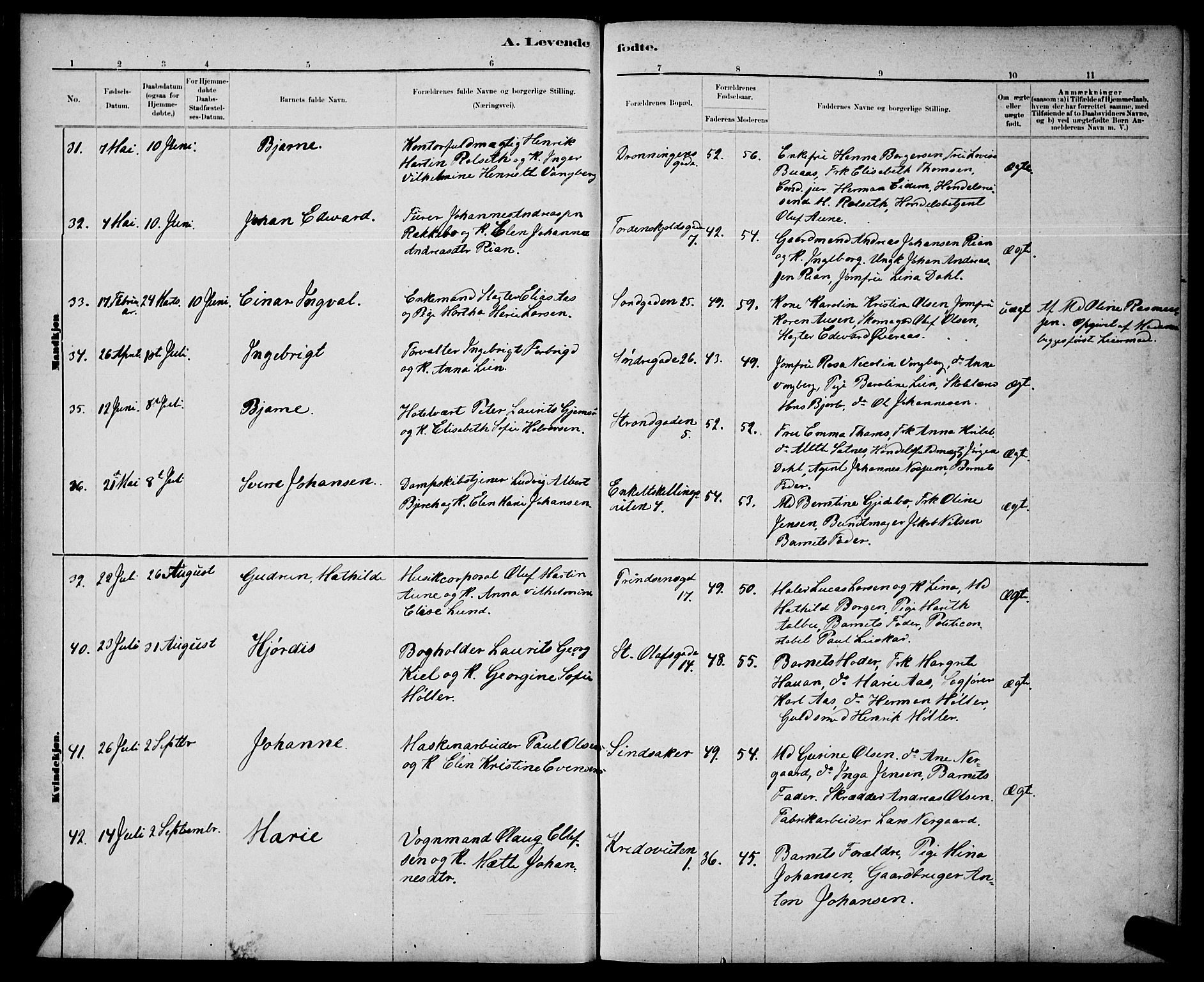 Ministerialprotokoller, klokkerbøker og fødselsregistre - Sør-Trøndelag, AV/SAT-A-1456/602/L0143: Parish register (copy) no. 602C11, 1878-1902