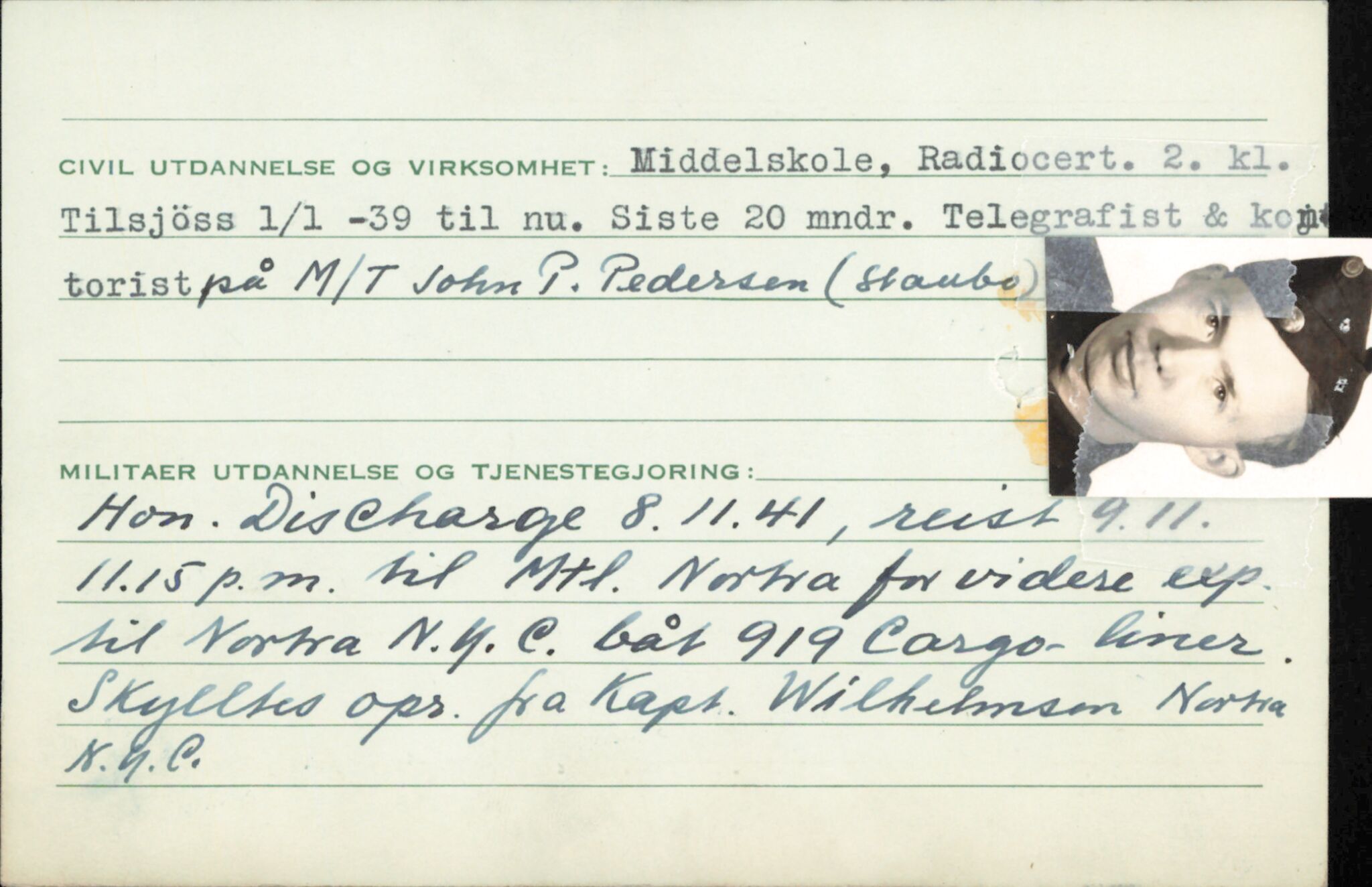 Forsvaret, Forsvarets overkommando/Luftforsvarsstaben, AV/RA-RAFA-4079/P/Pa/L0052: Personellpapirer, 1917, p. 9