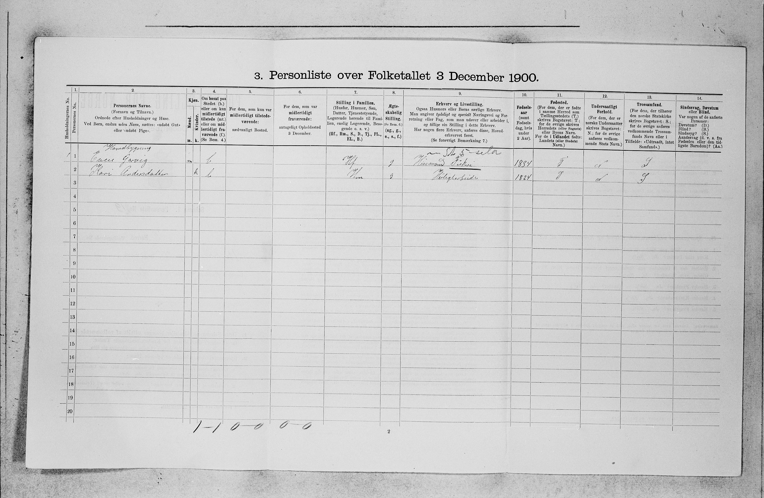 SAB, 1900 census for Os, 1900, p. 478