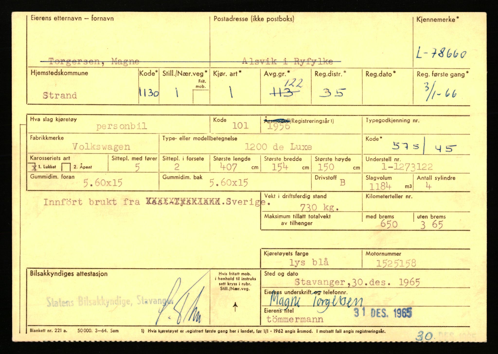 Stavanger trafikkstasjon, AV/SAST-A-101942/0/F/L0069: L-76801 - L-78797, 1930-1971, p. 2069