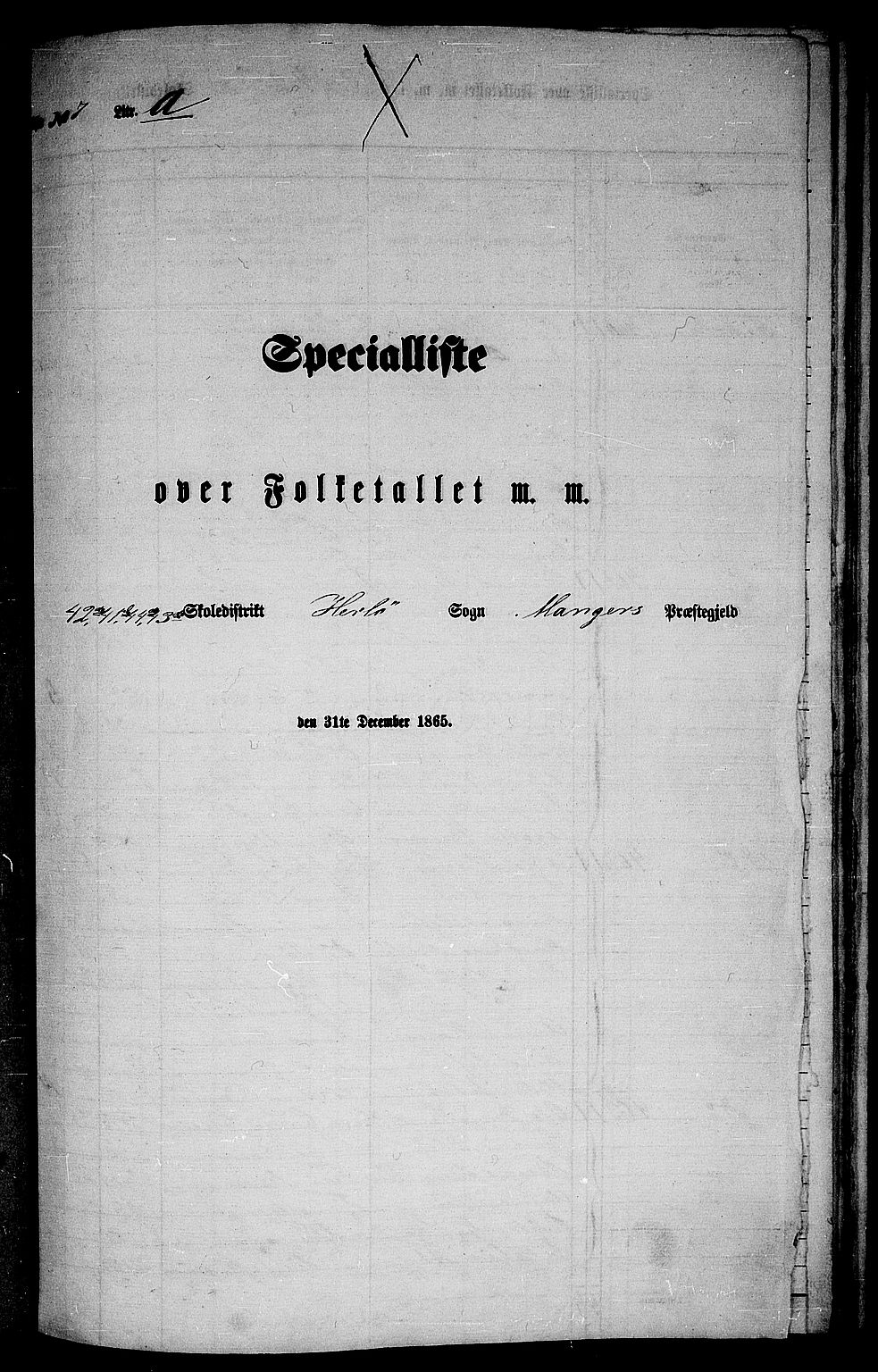 RA, 1865 census for Manger, 1865, p. 123