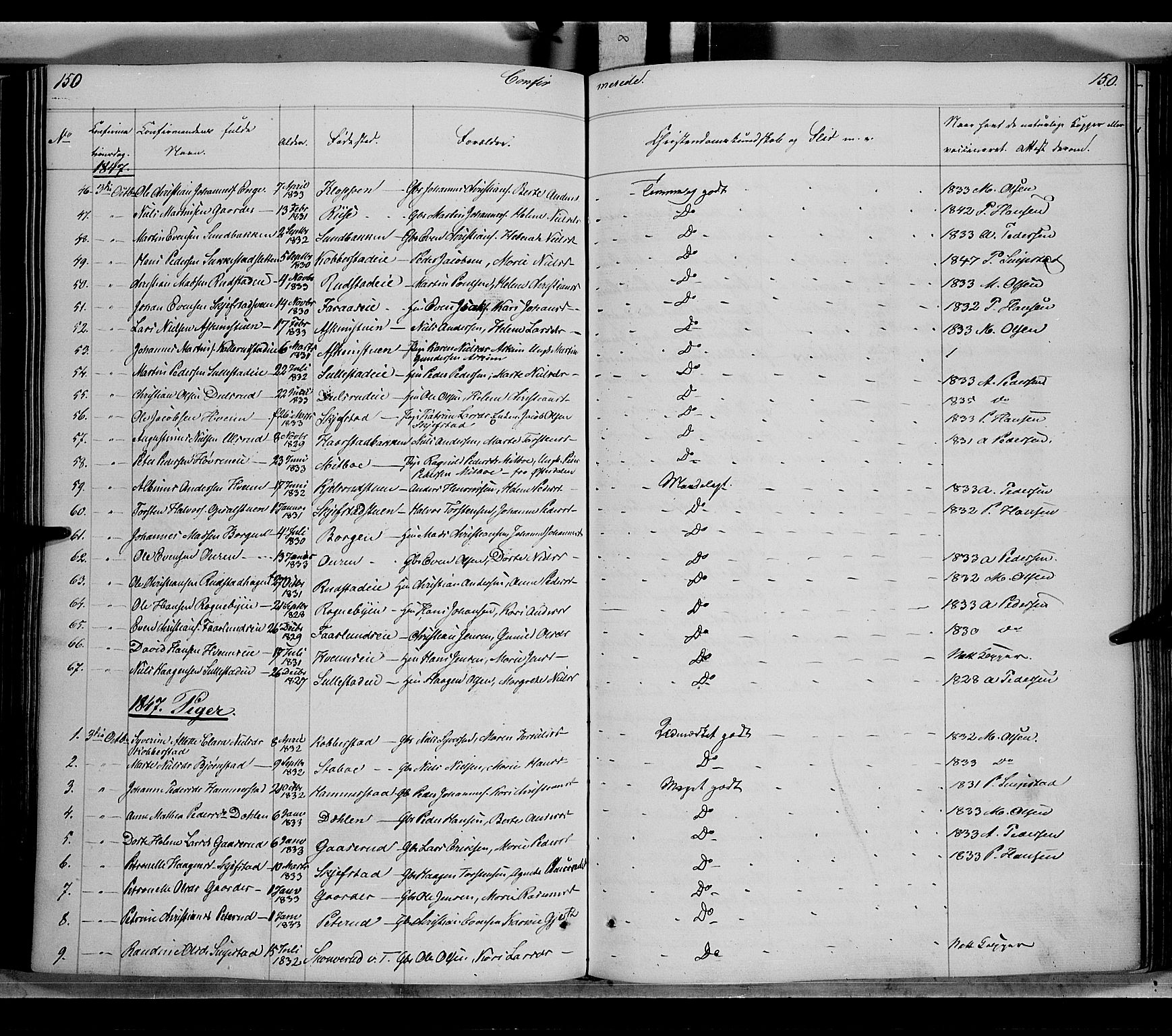 Østre Toten prestekontor, AV/SAH-PREST-104/H/Ha/Haa/L0002: Parish register (official) no. 2, 1840-1847, p. 150