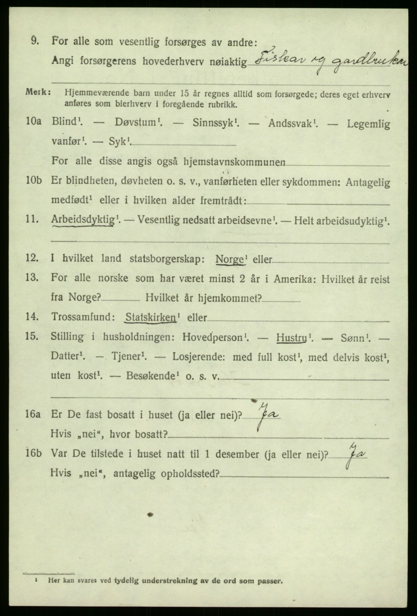 SAB, 1920 census for Solund, 1920, p. 1041