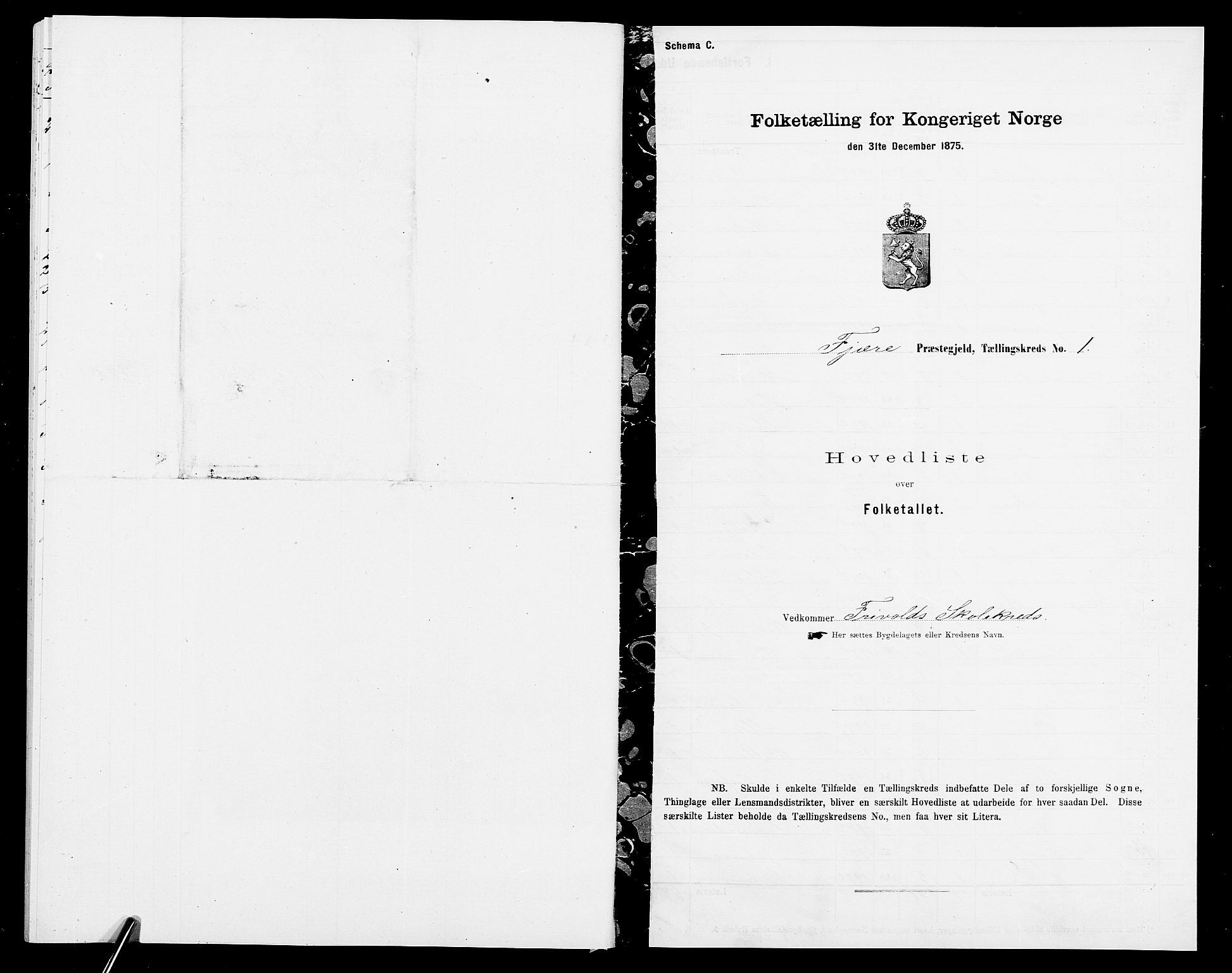 SAK, 1875 census for 0923L Fjære/Fjære, 1875, p. 42