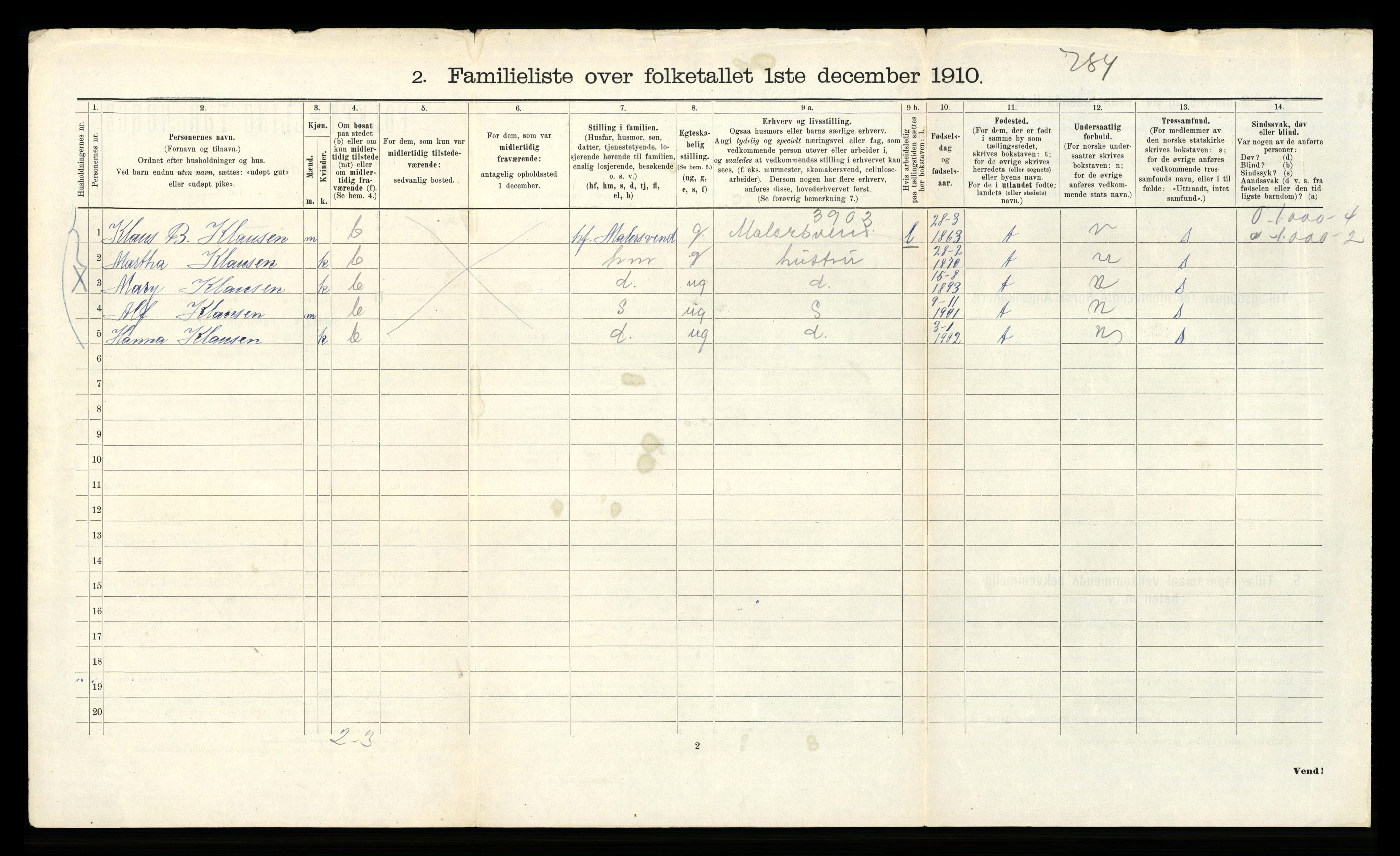 RA, 1910 census for Bergen, 1910, p. 30138