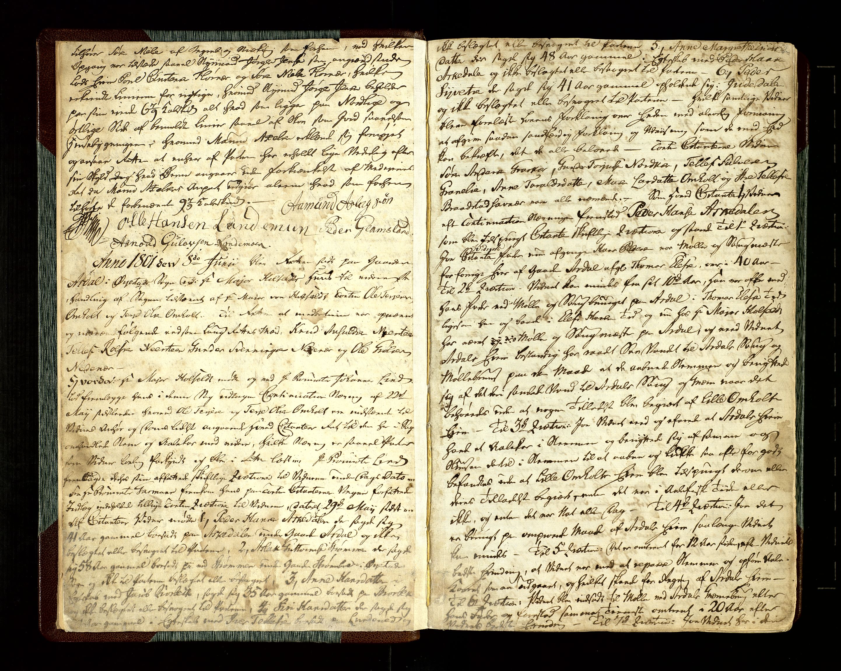 Nedenes sorenskriveri før 1824, SAK/1221-0007/F/Fb/L0004: Ekstrarettsprotokoll med register nr 4, 1801-1806, p. 2