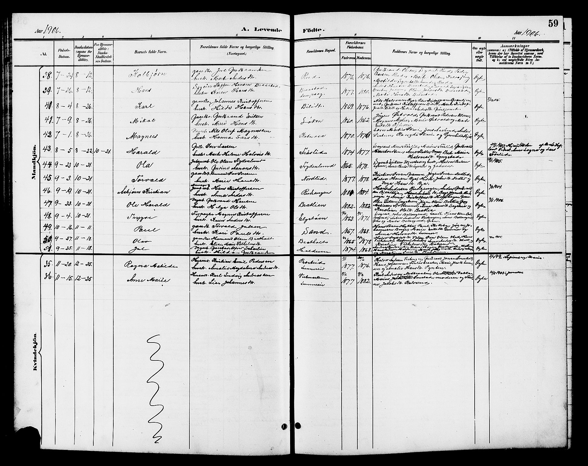 Jevnaker prestekontor, SAH/PREST-116/H/Ha/Hab/L0003: Parish register (copy) no. 3, 1896-1909, p. 59