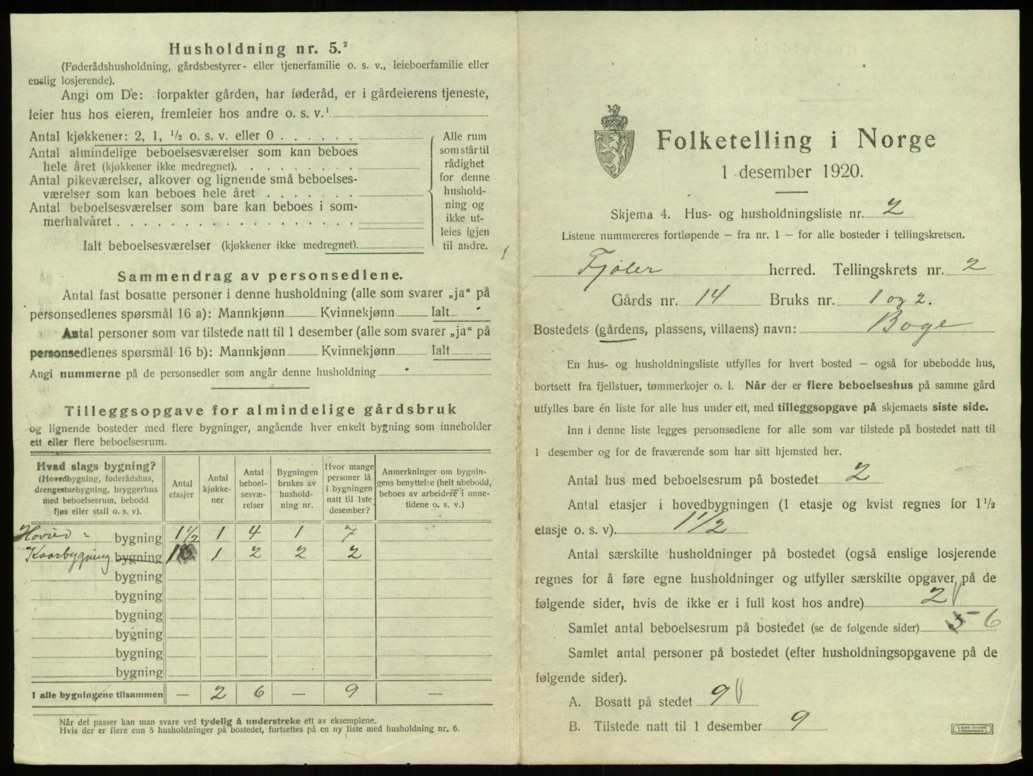 SAB, 1920 census for Fjaler, 1920, p. 153