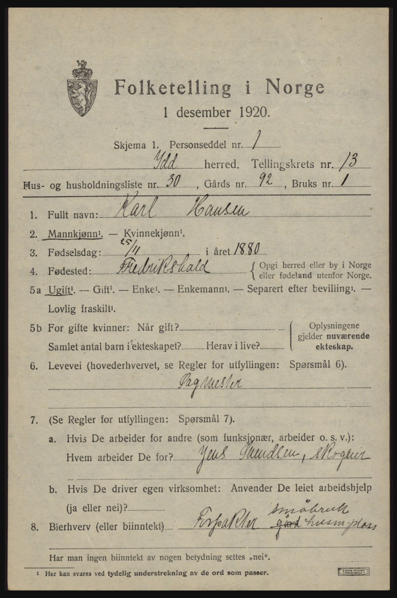 SAO, 1920 census for Idd, 1920, p. 12921