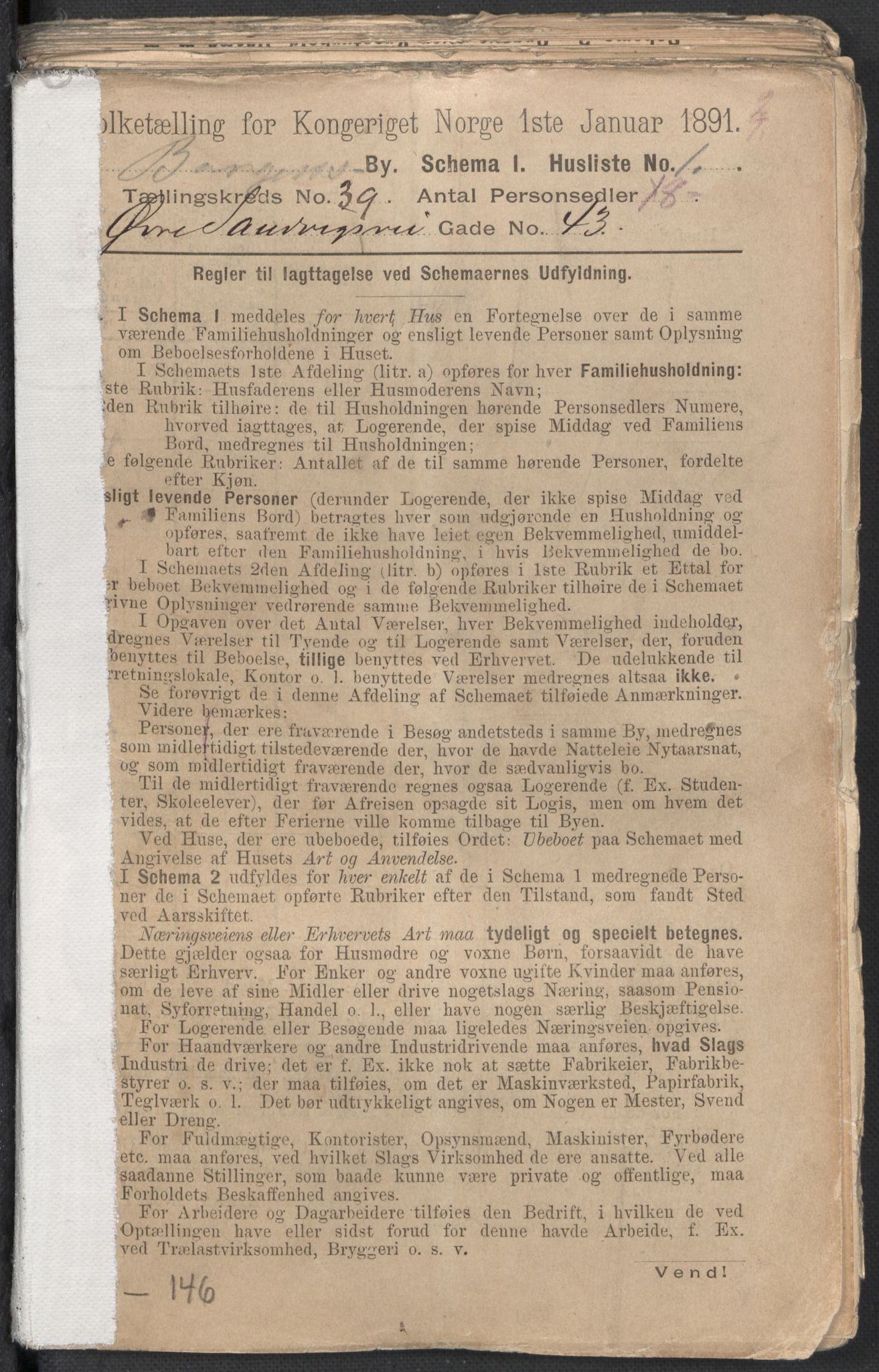 RA, 1891 Census for 1301 Bergen, 1891, p. 6446