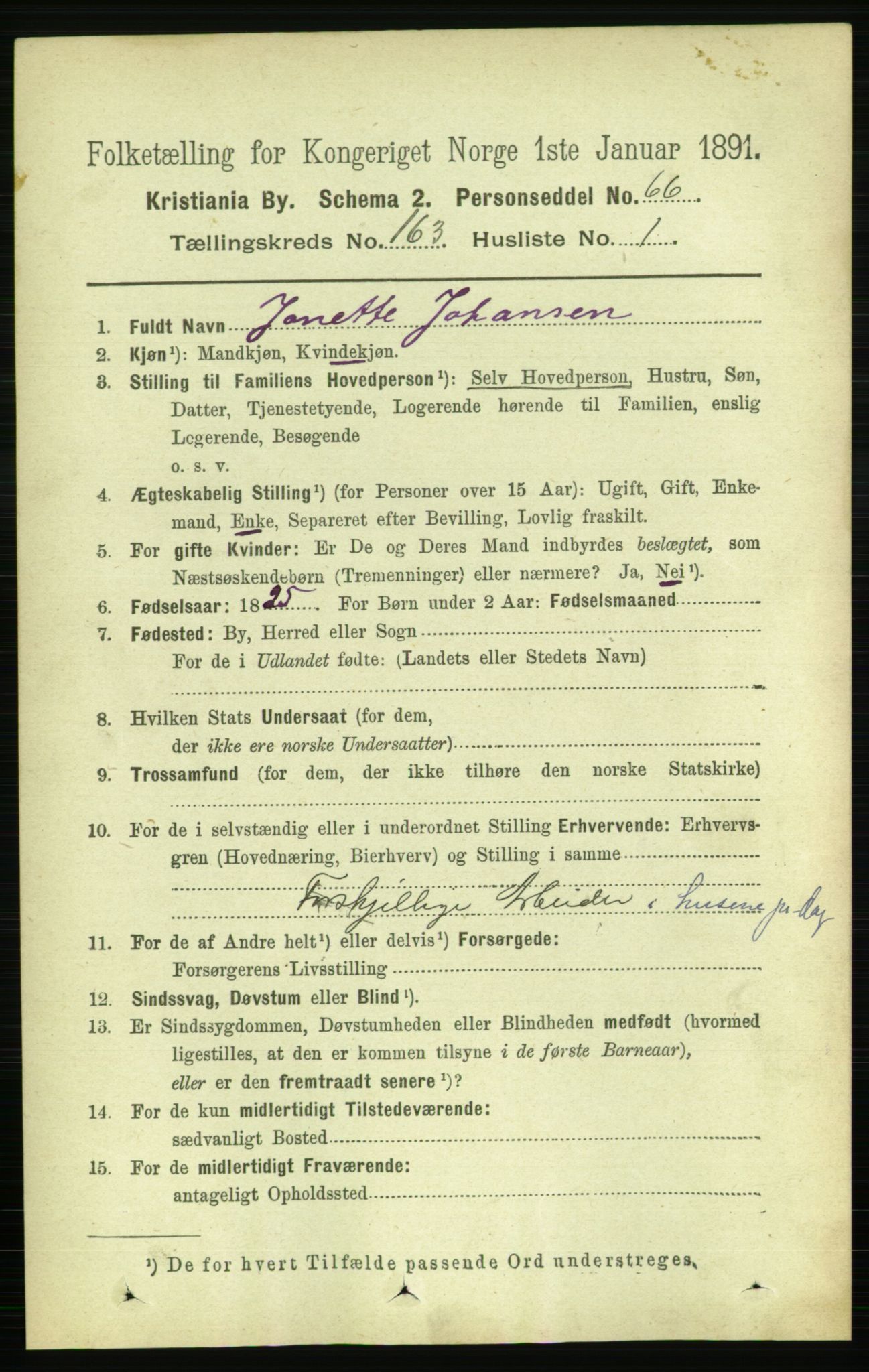 RA, 1891 census for 0301 Kristiania, 1891, p. 93554