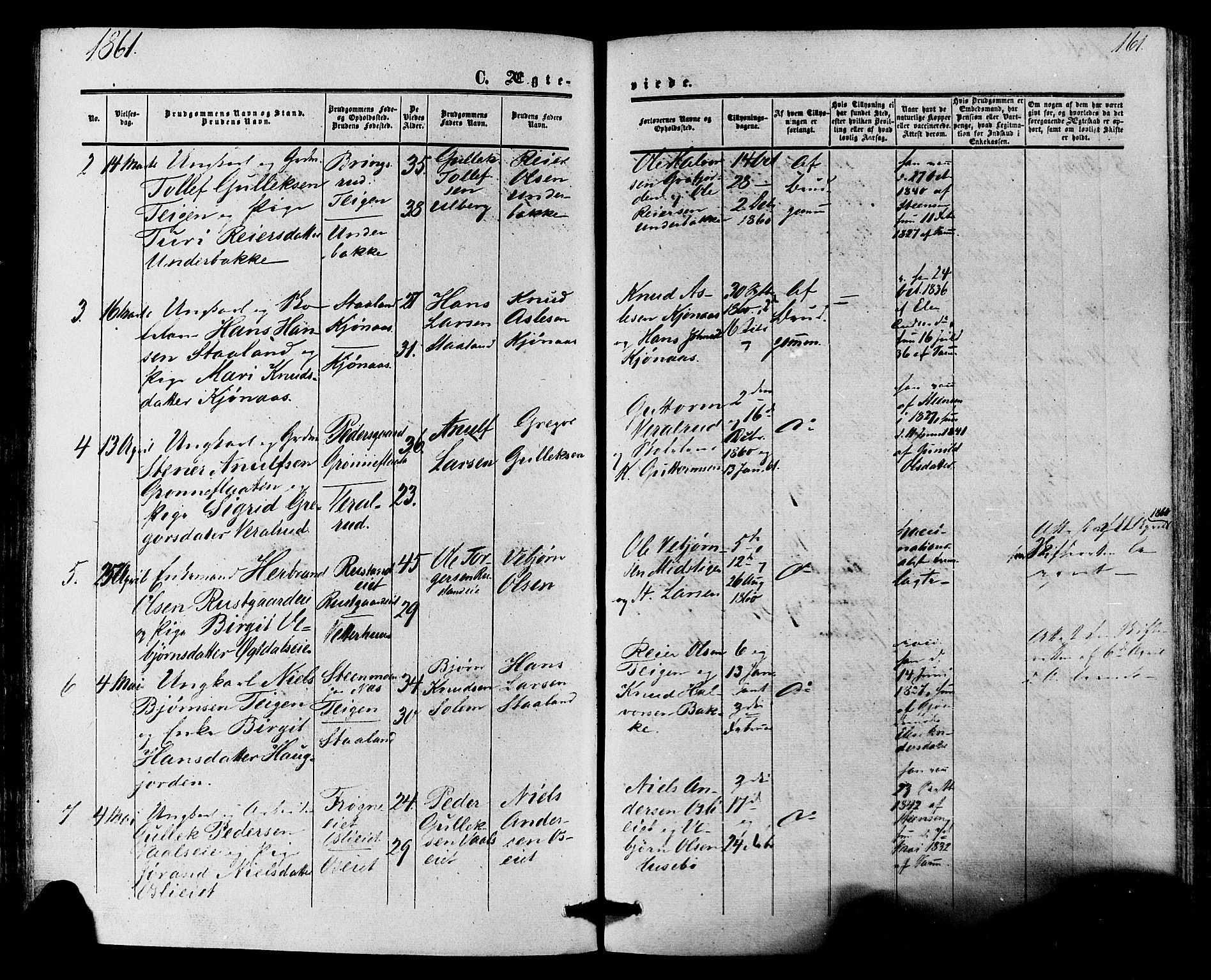 Nore kirkebøker, SAKO/A-238/F/Fa/L0003: Parish register (official) no. I 3, 1858-1866, p. 161