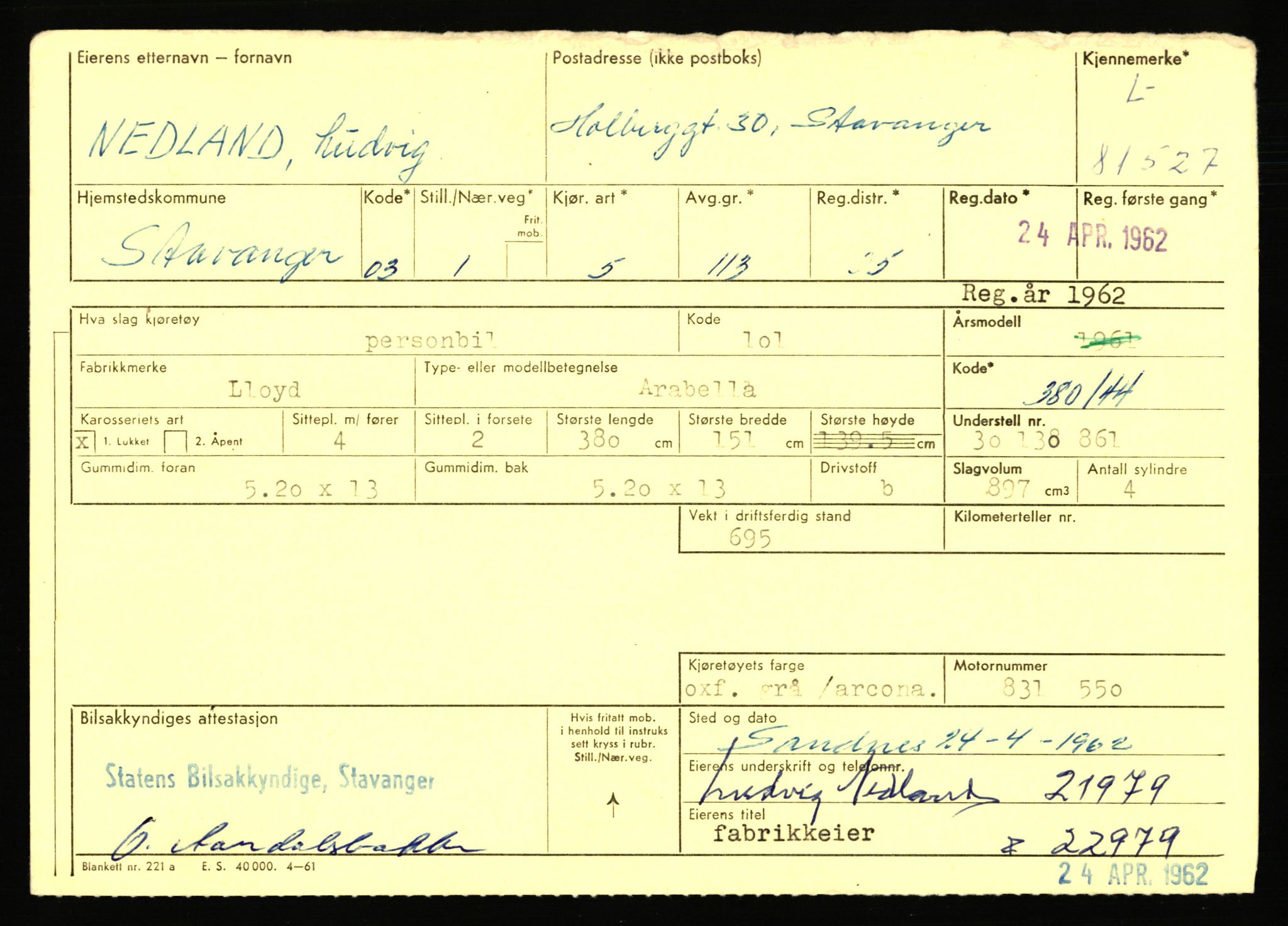 Stavanger trafikkstasjon, AV/SAST-A-101942/0/F/L0071: L-80500 - L-82199, 1930-1971, p. 1771