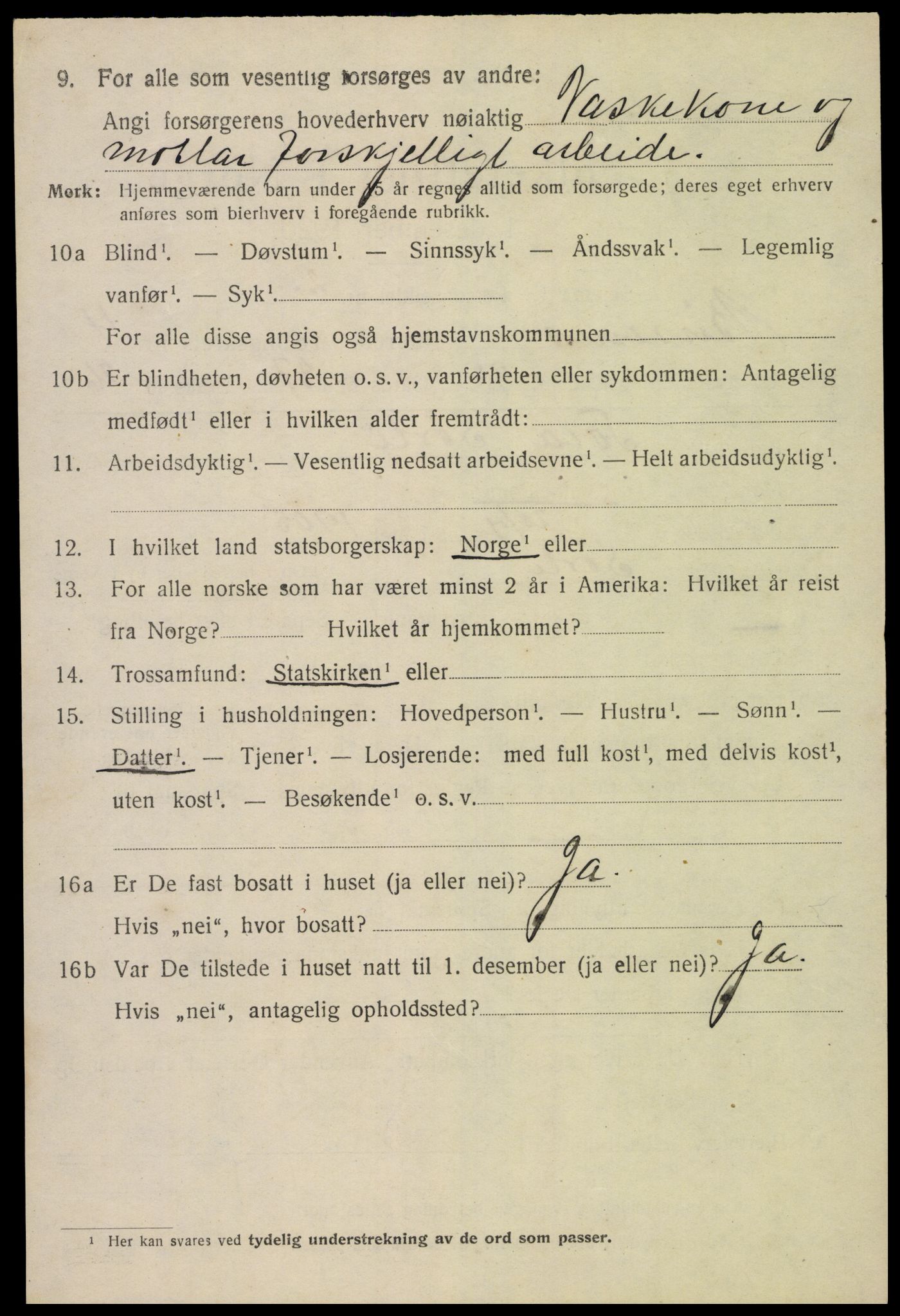 SAK, 1920 census for Birkenes, 1920, p. 3008