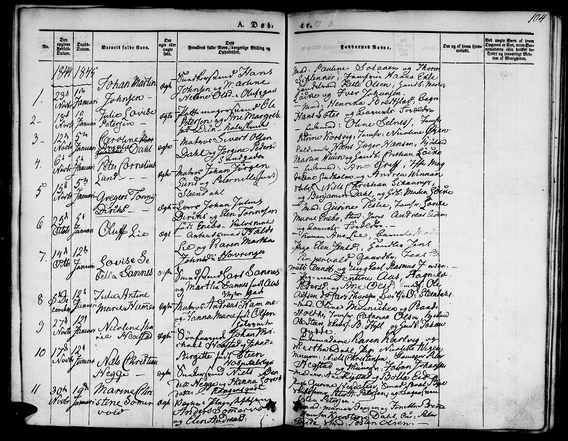 Ministerialprotokoller, klokkerbøker og fødselsregistre - Sør-Trøndelag, SAT/A-1456/601/L0048: Parish register (official) no. 601A16, 1840-1847, p. 104