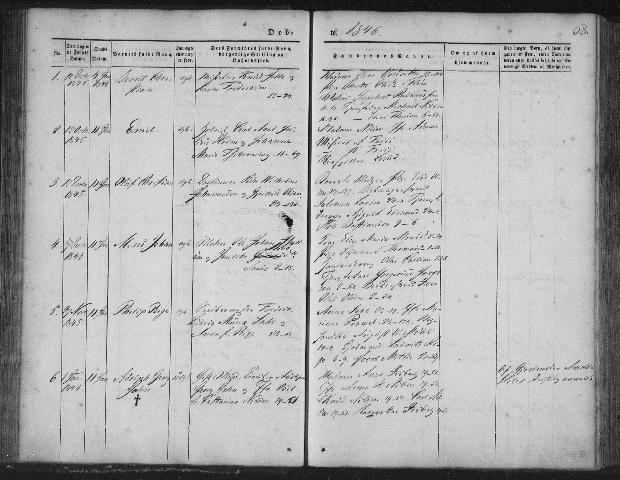 Korskirken sokneprestembete, SAB/A-76101/H/Haa/L0016: Parish register (official) no. B 2, 1841-1851, p. 68