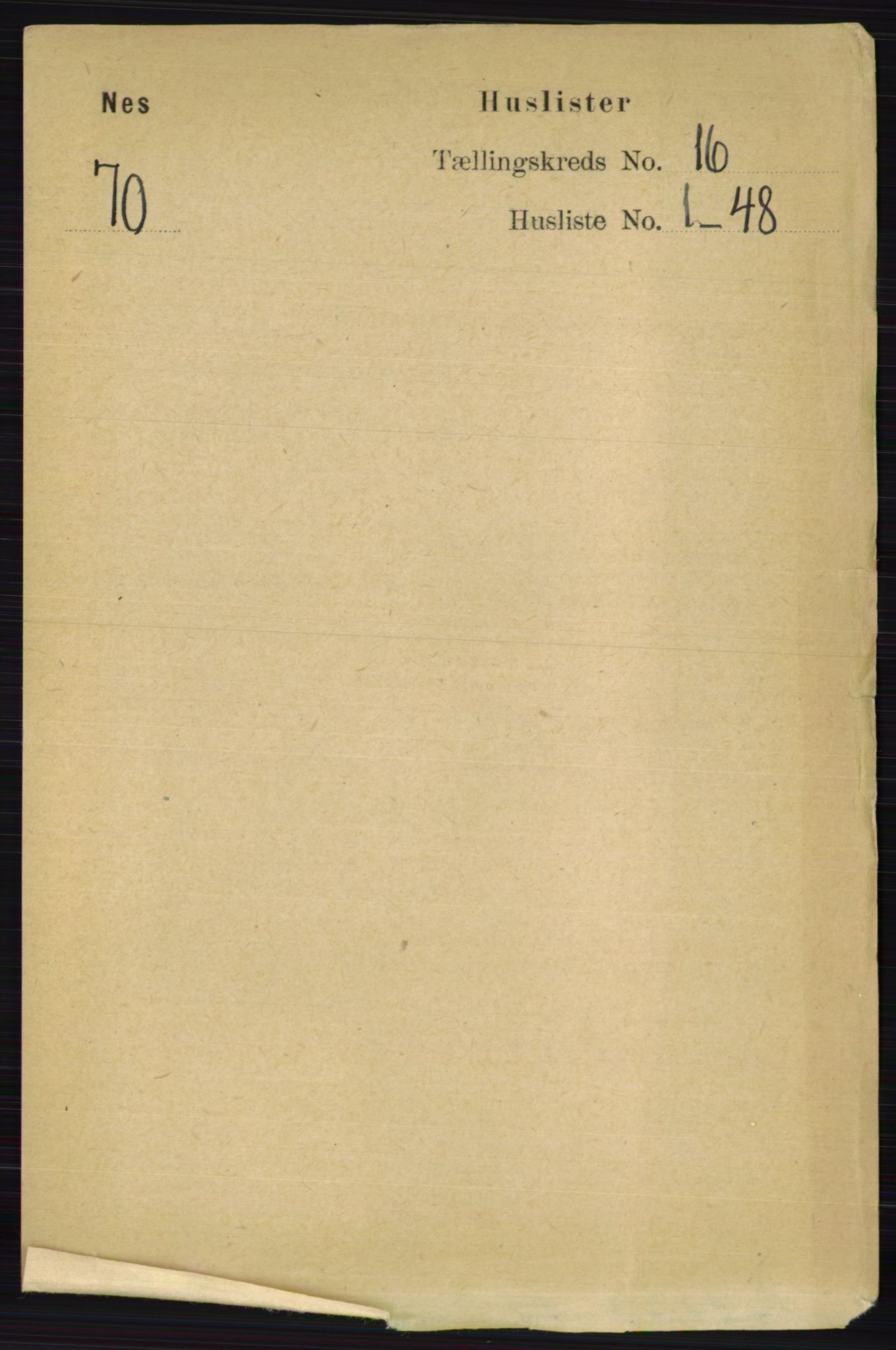 RA, 1891 census for 0236 Nes, 1891, p. 9498