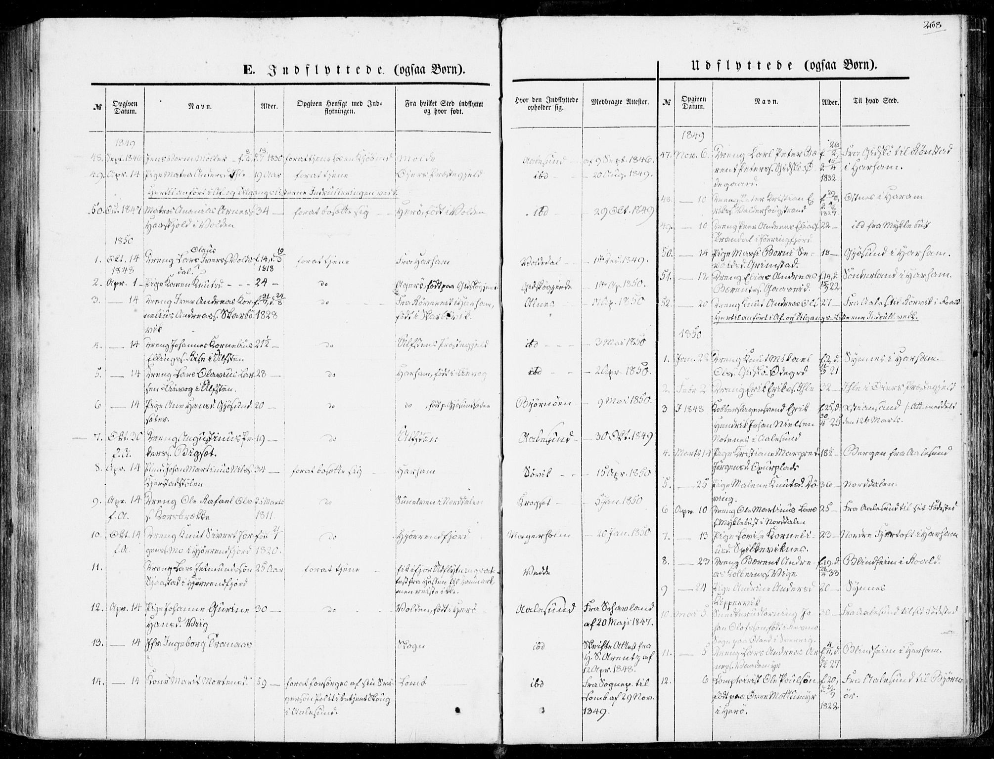 Ministerialprotokoller, klokkerbøker og fødselsregistre - Møre og Romsdal, AV/SAT-A-1454/528/L0397: Parish register (official) no. 528A08, 1848-1858, p. 268