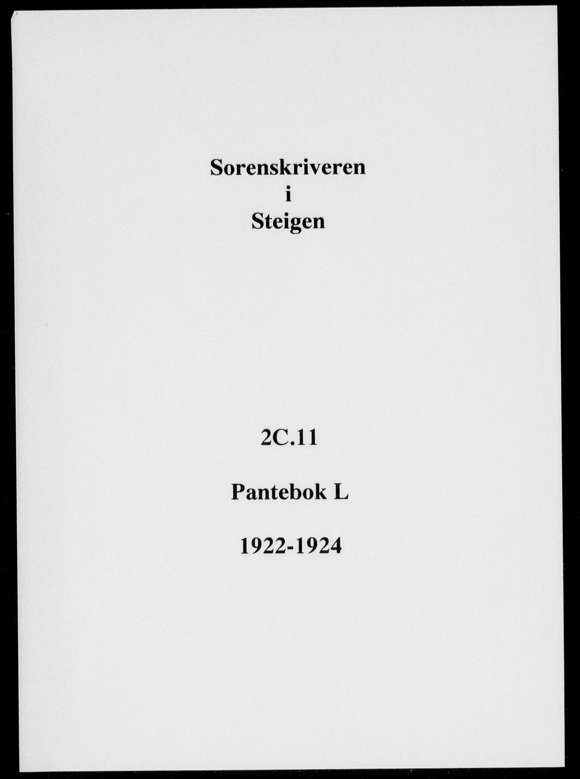 Steigen og Ofoten sorenskriveri, SAT/A-0030/1/2/2C/L0011: Mortgage book no. L, 1922-1924