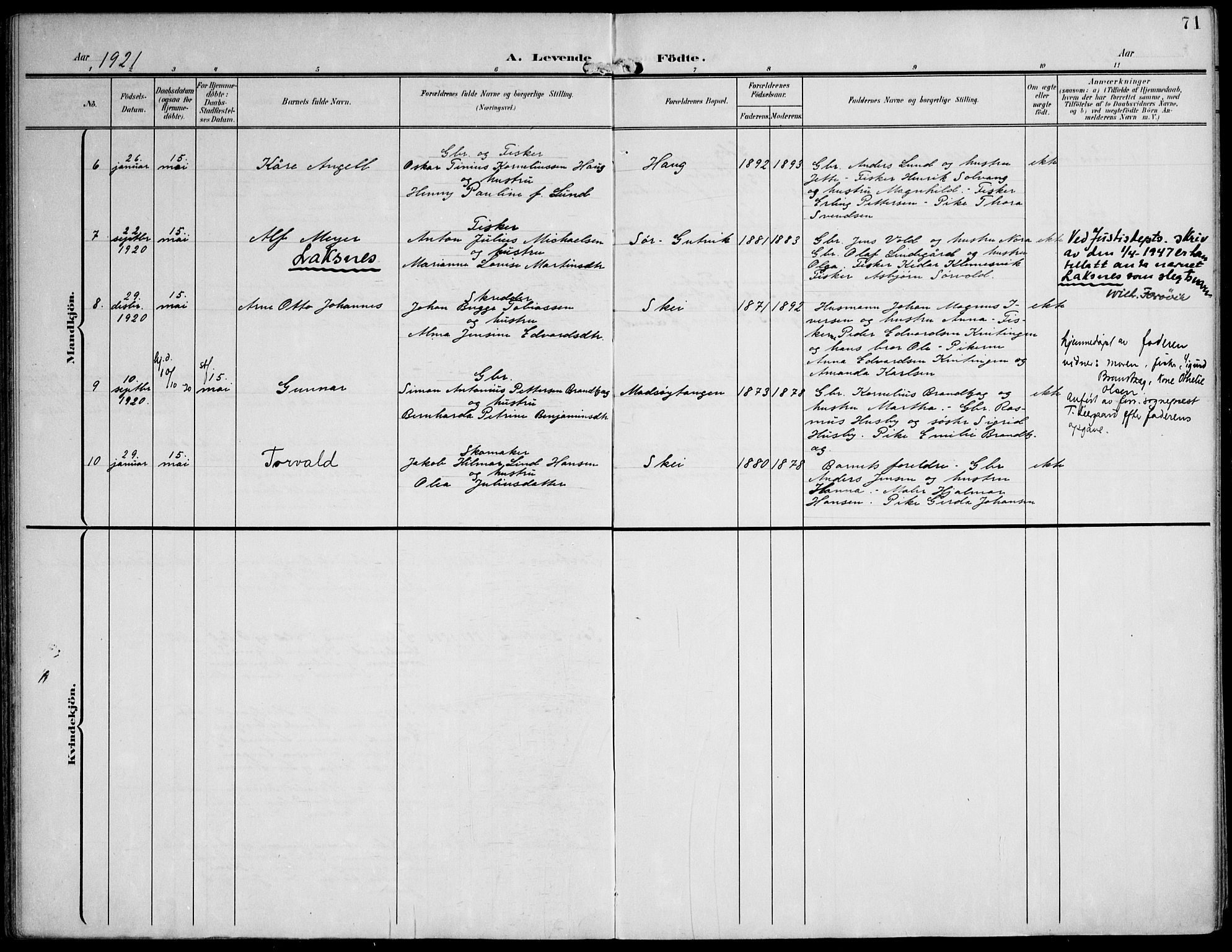 Ministerialprotokoller, klokkerbøker og fødselsregistre - Nord-Trøndelag, AV/SAT-A-1458/788/L0698: Parish register (official) no. 788A05, 1902-1921, p. 71