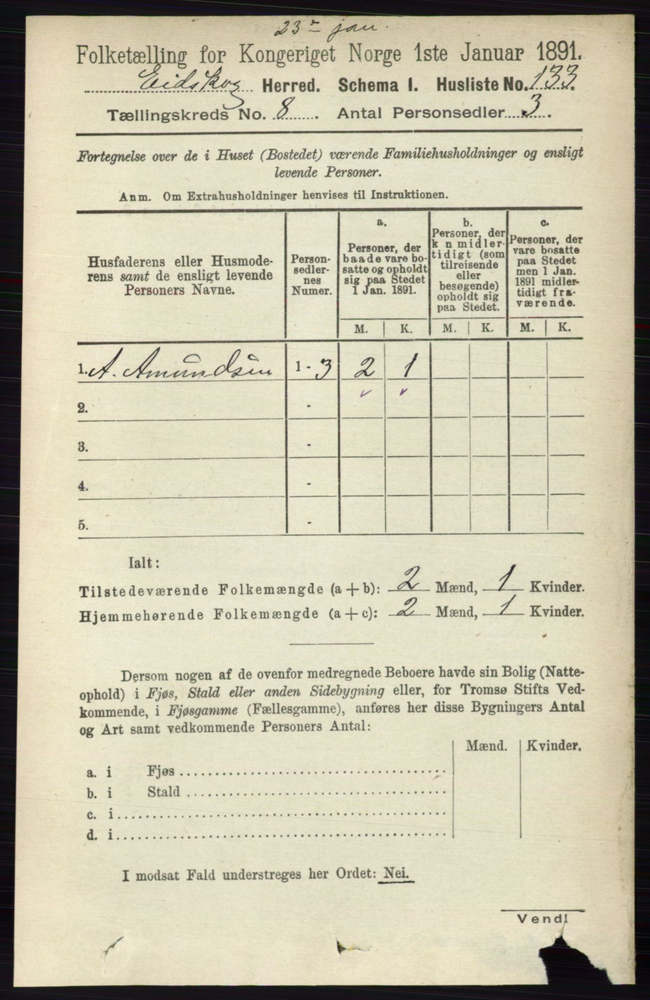 RA, 1891 census for 0420 Eidskog, 1891, p. 4553