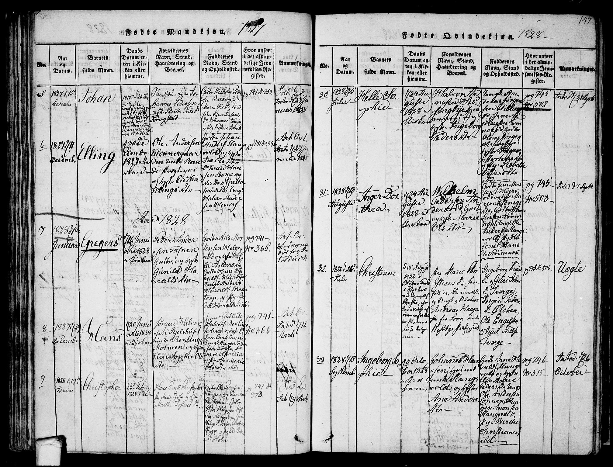 Råde prestekontor kirkebøker, SAO/A-2009/F/Fa/L0004: Parish register (official) no. 4, 1814-1830, p. 146-147